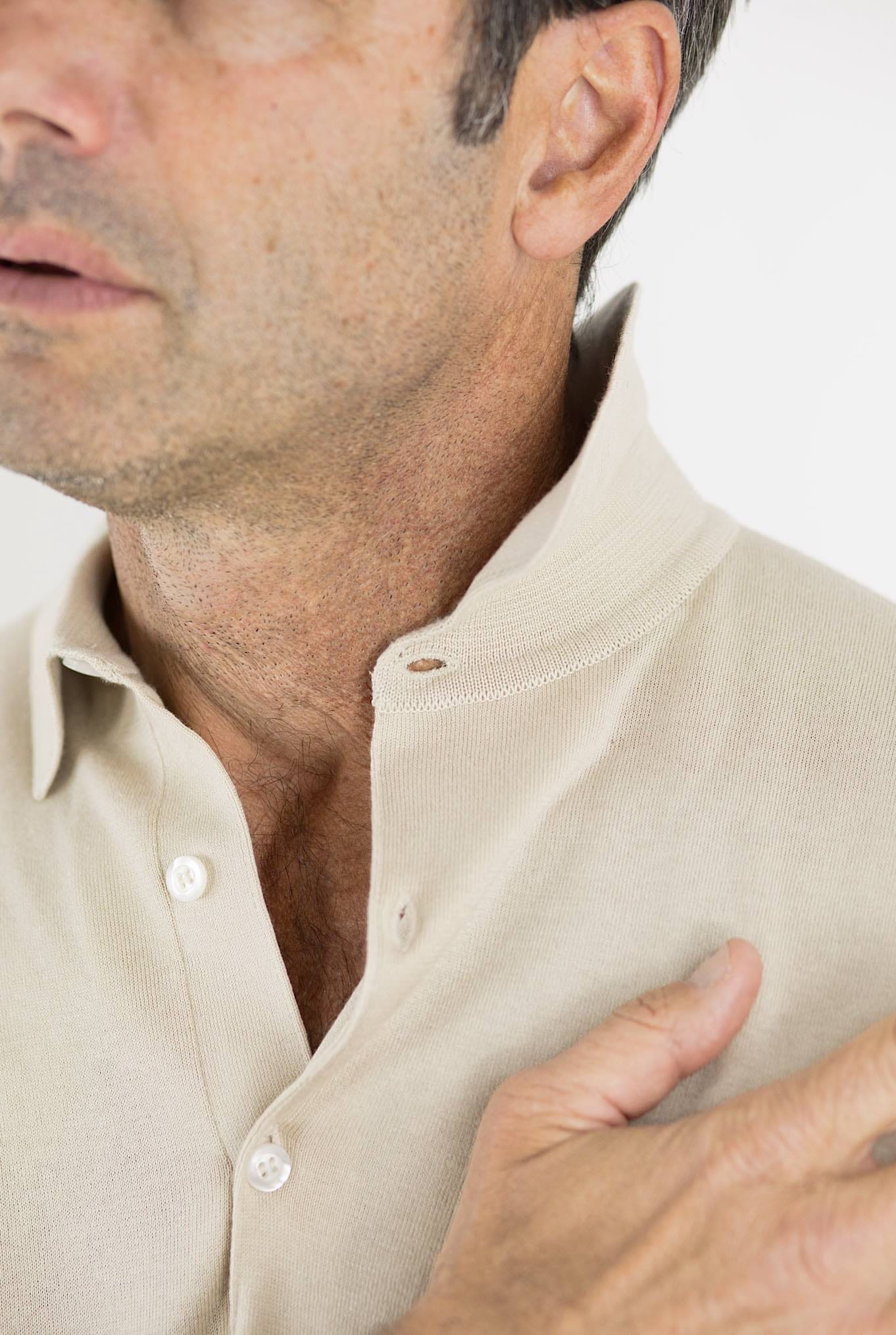 Polo "Adrian" Cotone Sea Island Beige JOHN SMEDLEY