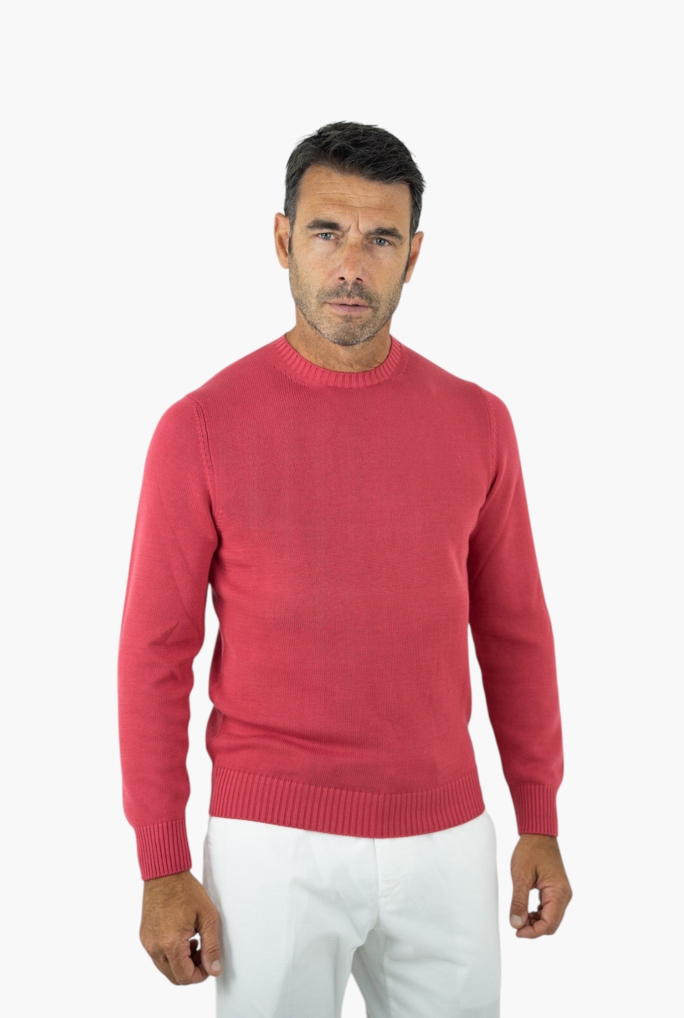 GUARINO Girocollo 2 Fili Cotone Rosso - Guarino Store