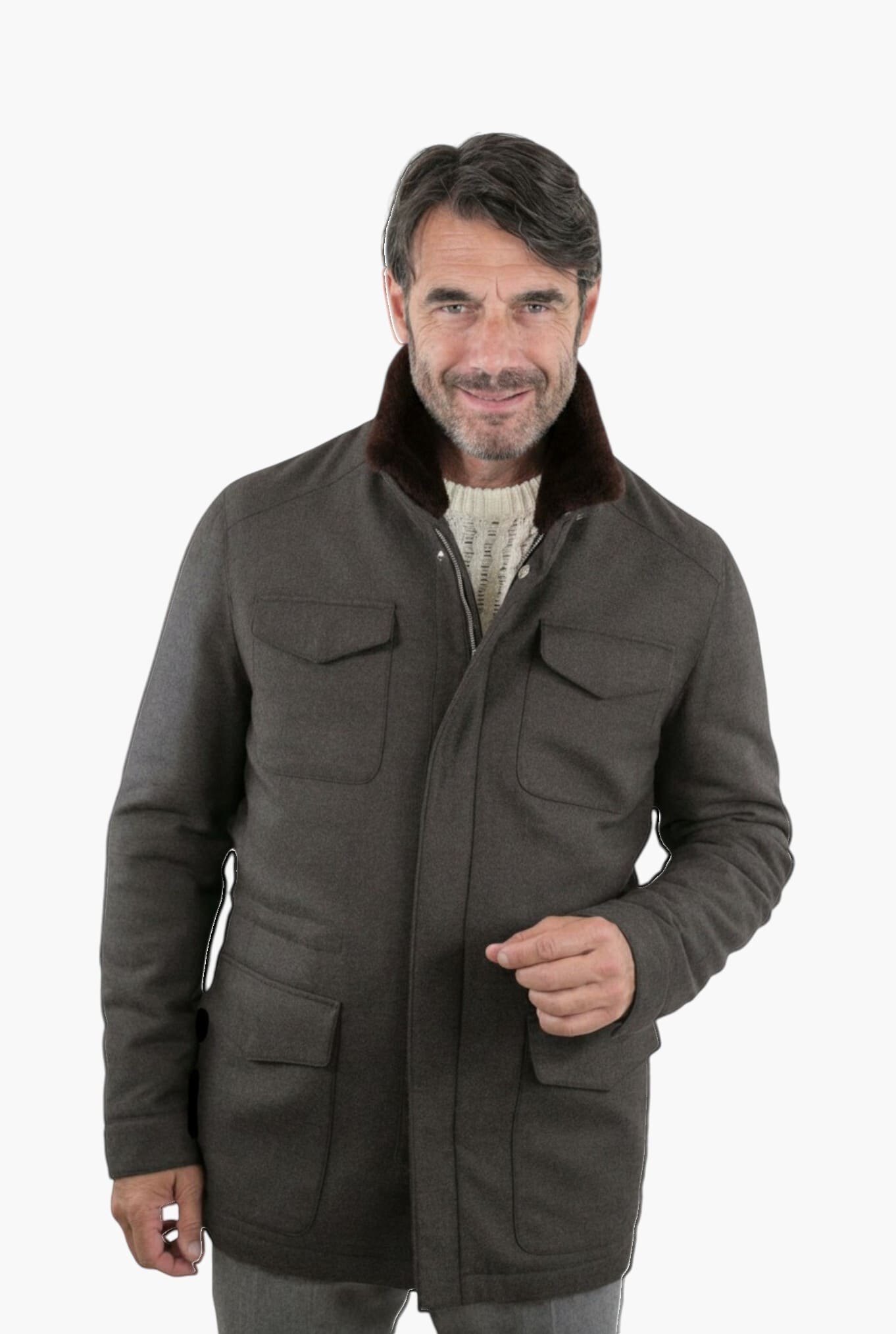 Field Jacket Storm System Loro Piana Marrone MANDELLI