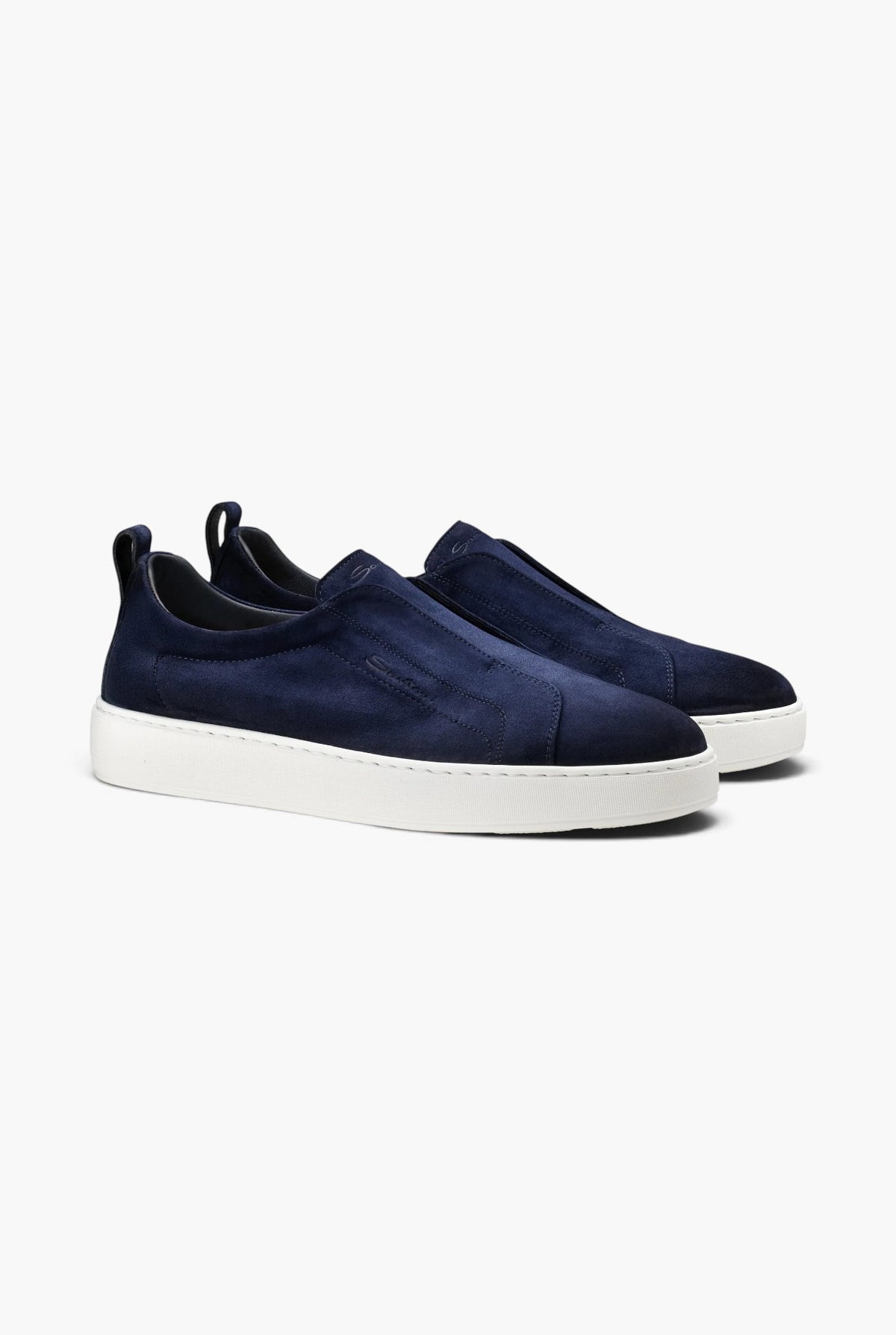 Sneakers "Victory" Suede Slip On Blu SANTONI