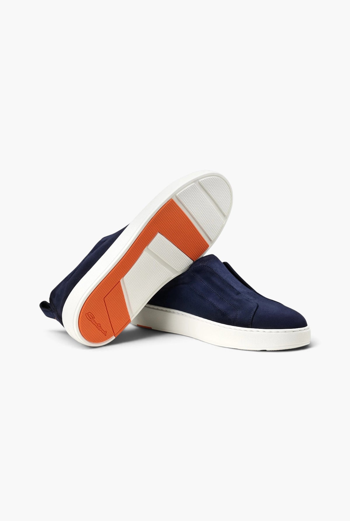 Sneakers "Victory" Suede Slip On Blu SANTONI