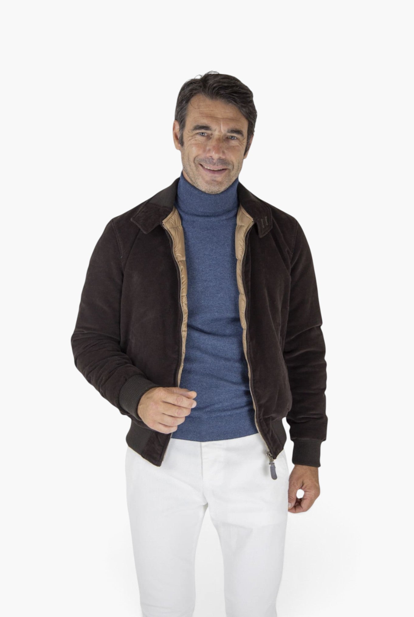 Bomber Fustagno Piumino D'Oca Moro CONTRASTWAY