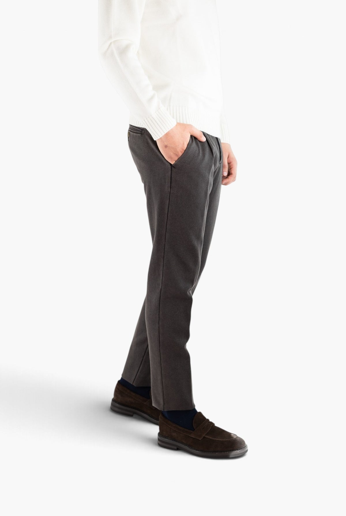 Pantaloni Lana Washed Testa Moro MYTHS