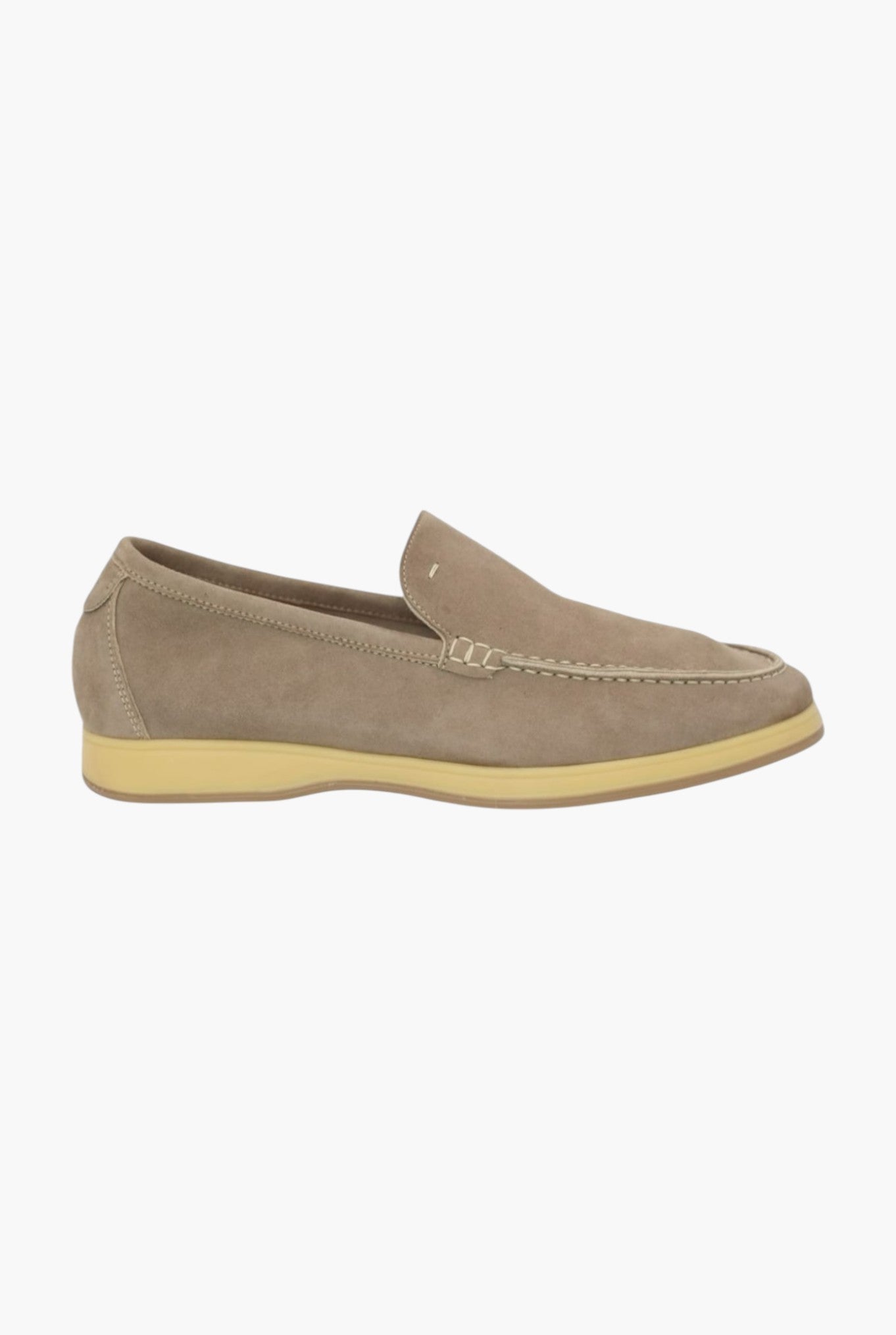 ANDREA VENTURA Mocassini Sfoderati in Suede Beige Chiaro