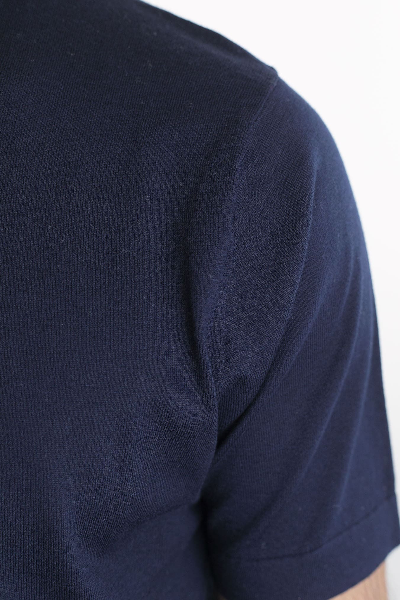 BRAMANI T-Shirt Cotone e Seta Blu Navy