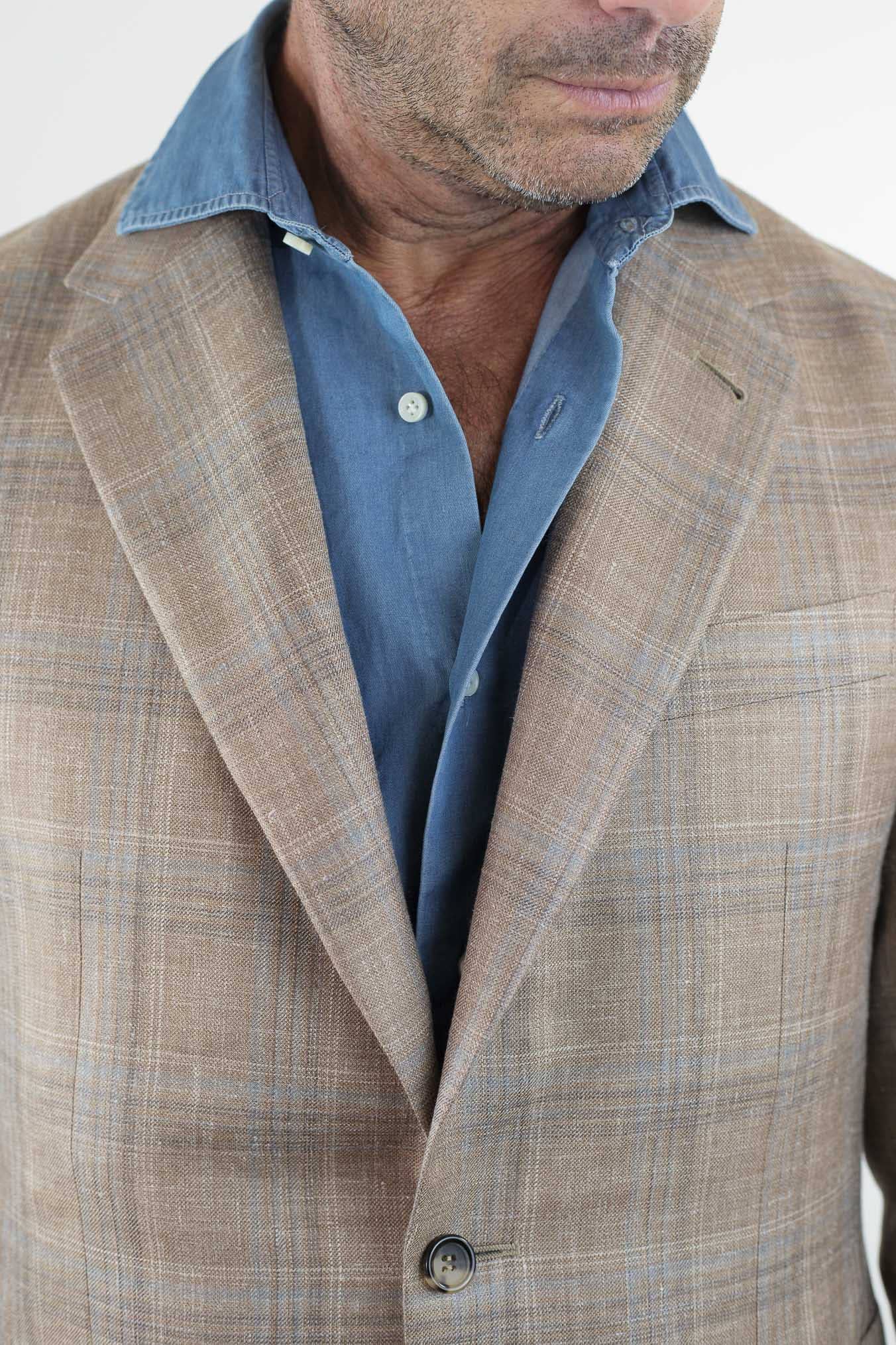Giacca Galles Lana Seta e Lino Beige - Guarino Store