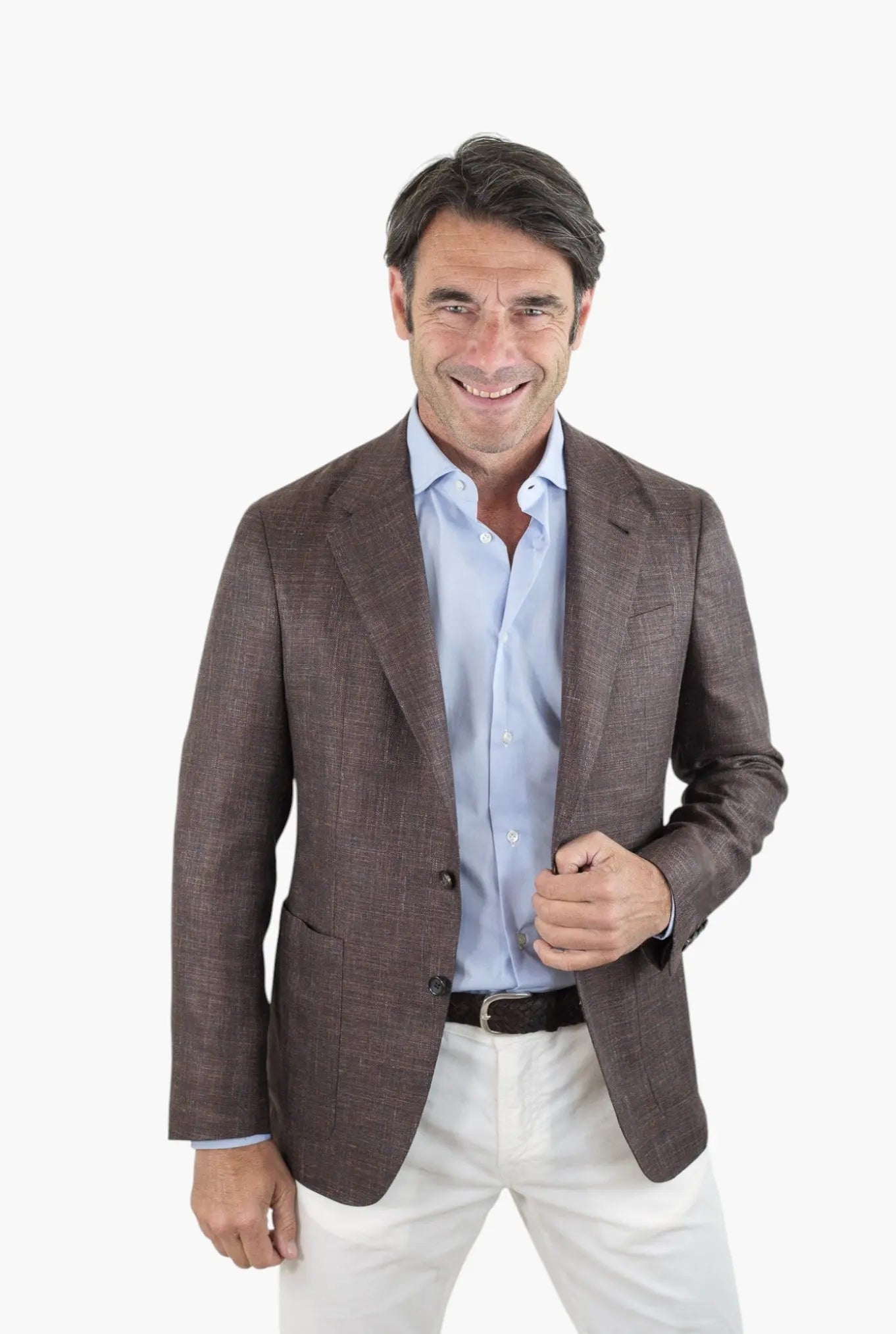 CANALI Giacca Lana Seta e Lino Testa di Moro