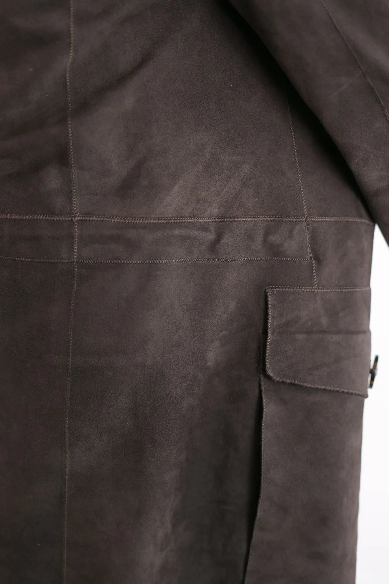 CANALI Overshirt Pelle Scamosciata Testa di Moro