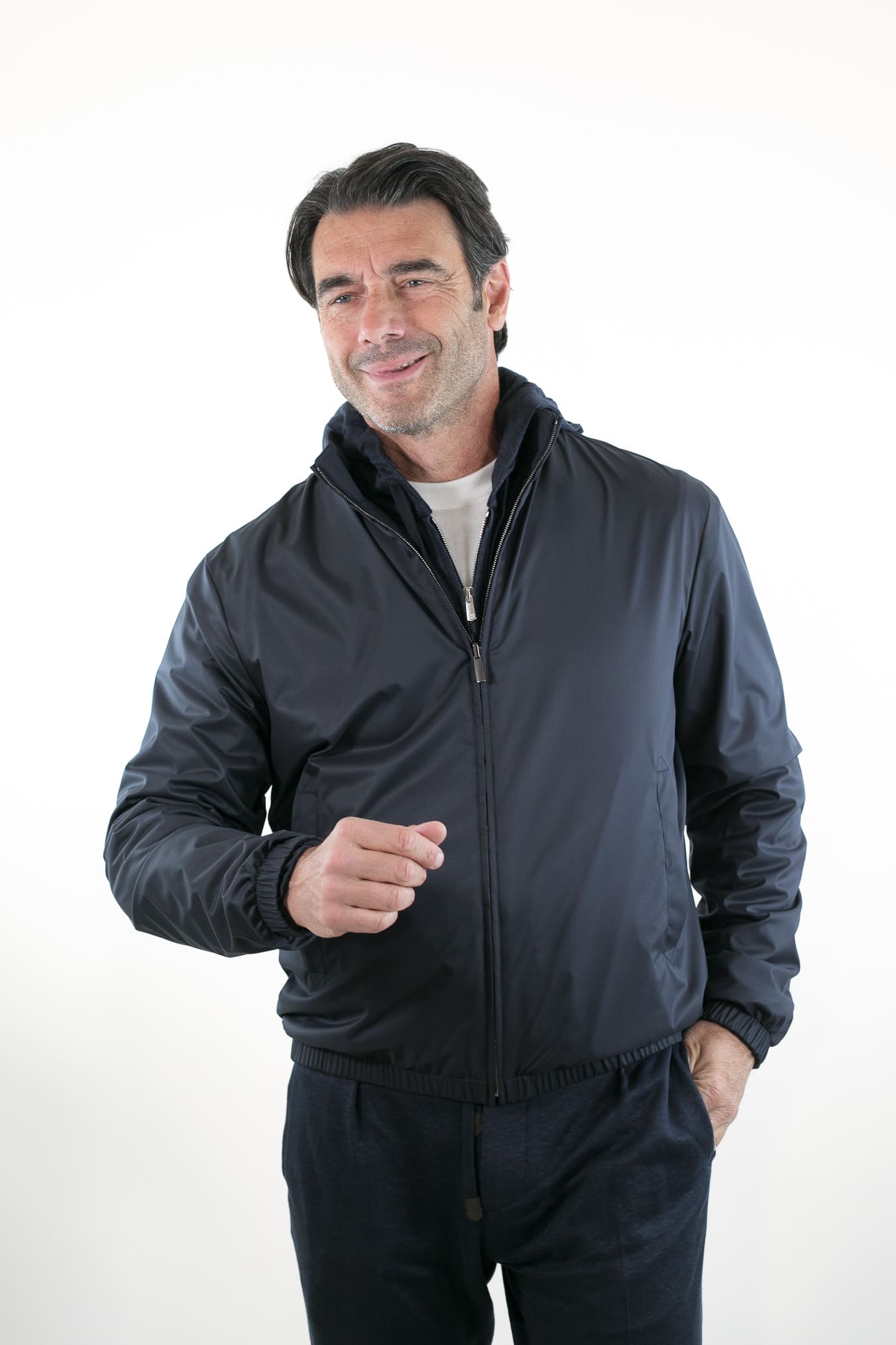 Giubbotto Reversibile Tessuto Tecnico Blu - Guarino Store