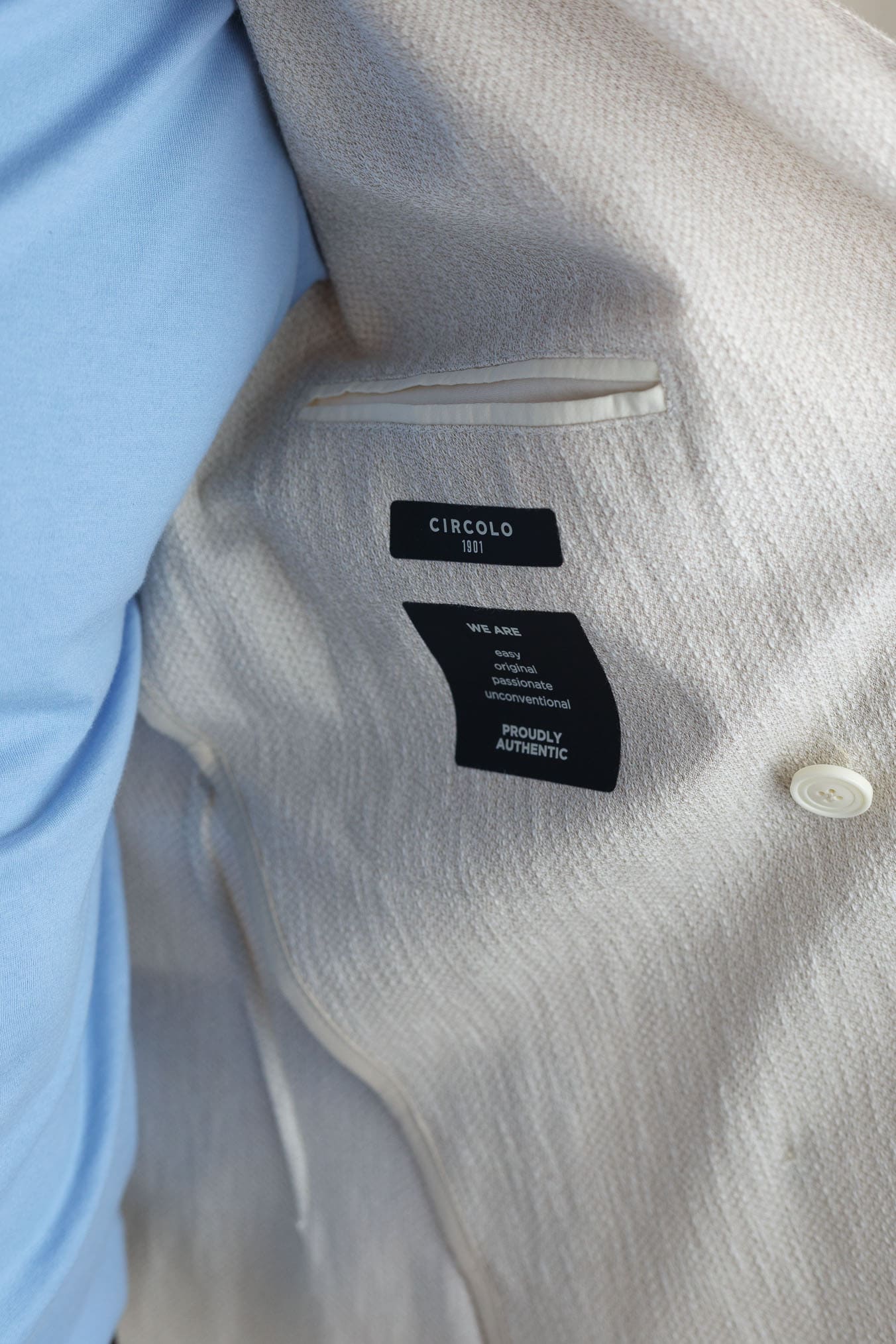 CIRCOLO 1901 Giacca Doppiopetto Cotone Fiammato Beige