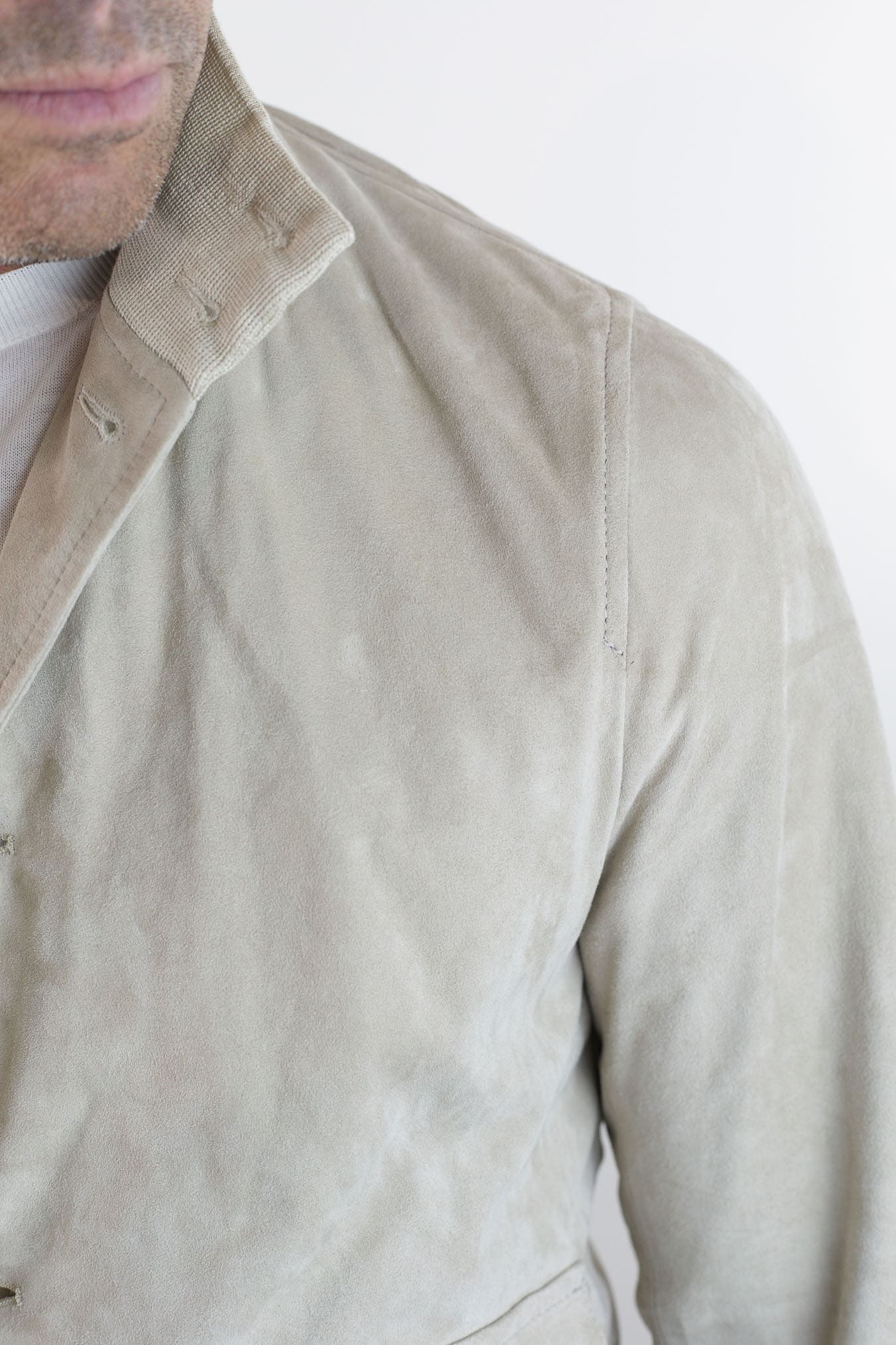 CONTRASTWAY Giubbotto Suede Light Wash Beige