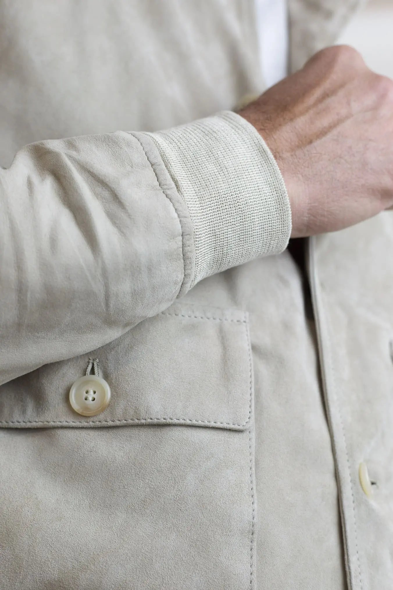 CONTRASTWAY Giubbotto Suede Light Wash Beige