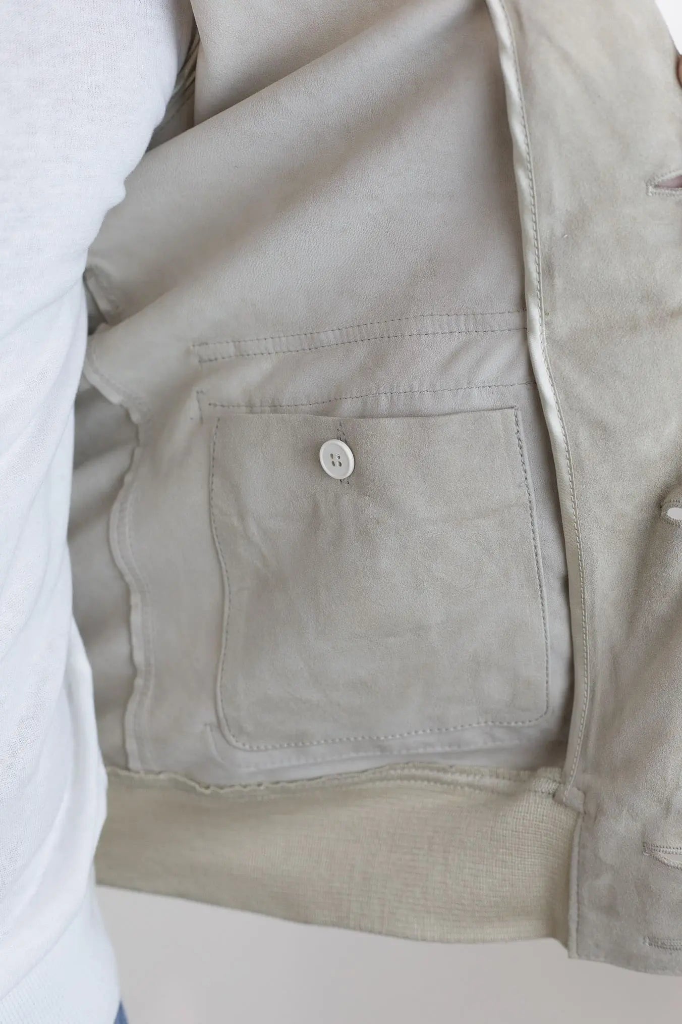 CONTRASTWAY Giubbotto Suede Light Wash Beige