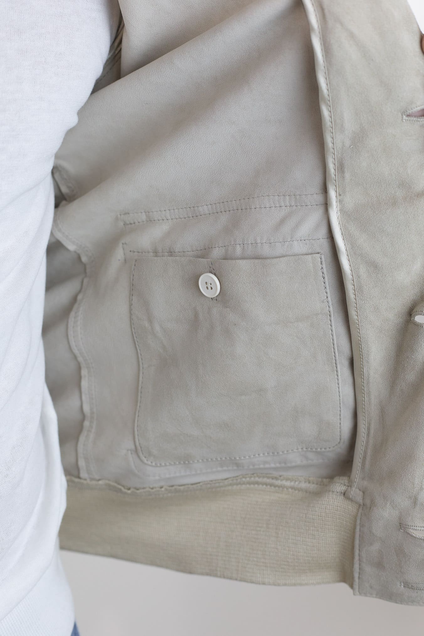 CONTRASTWAY Giubbotto Suede Light Wash Beige