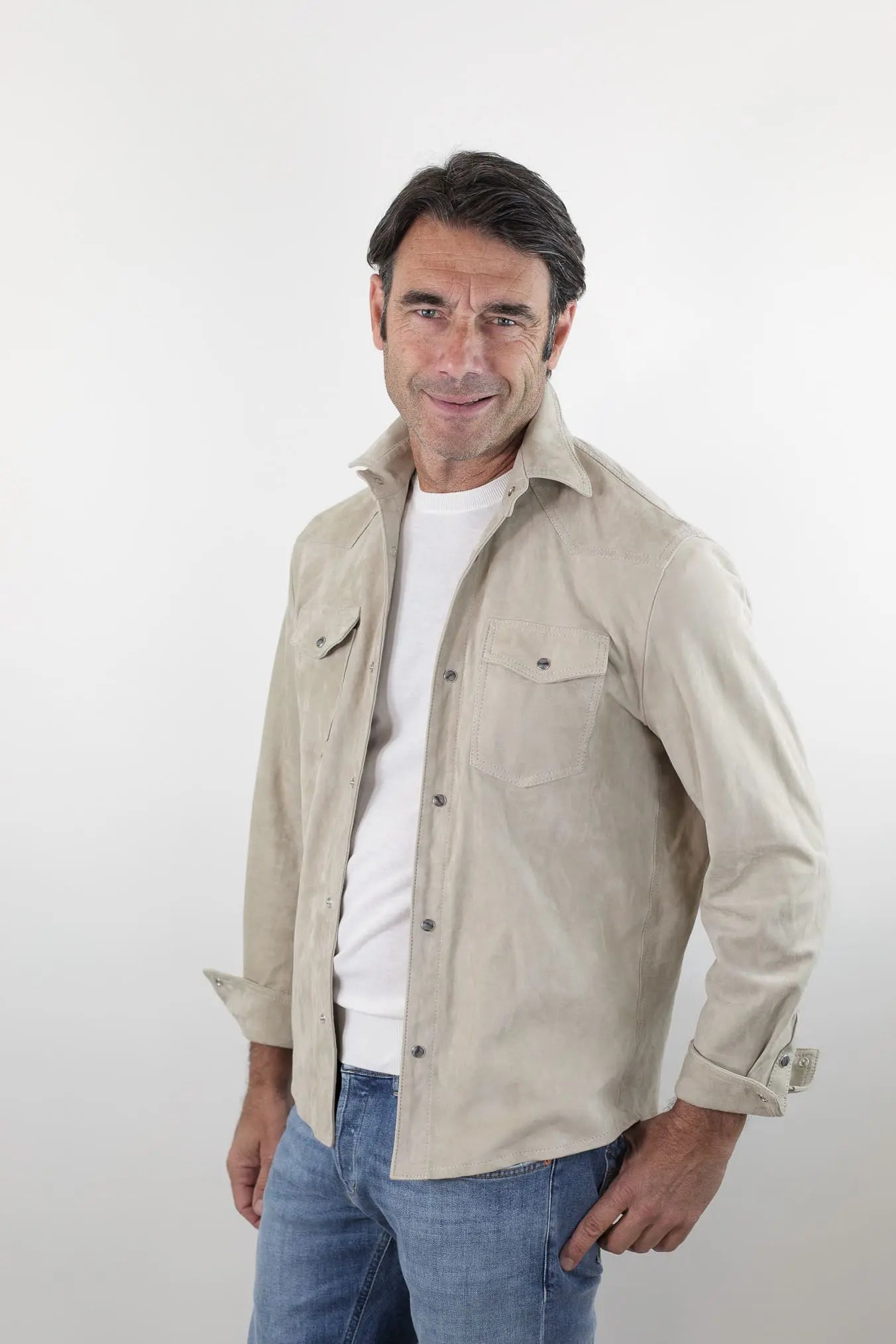 CONTRASTWAY Camicia Suede Texana Beige