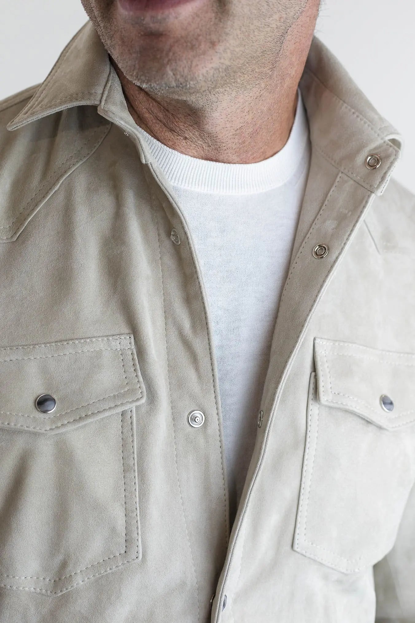 CONTRASTWAY Camicia Suede Texana Beige