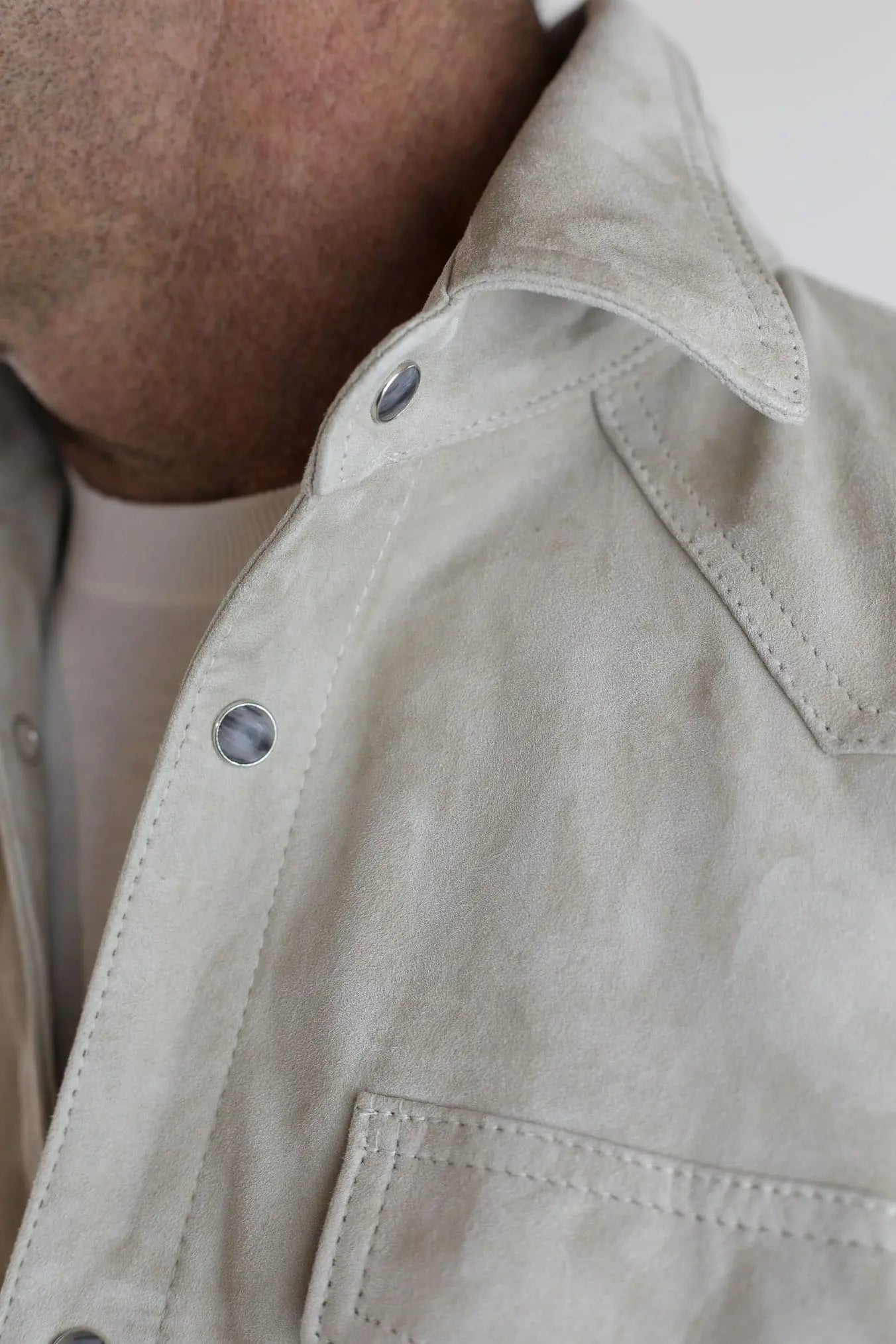 CONTRASTWAY Camicia Suede Texana Beige