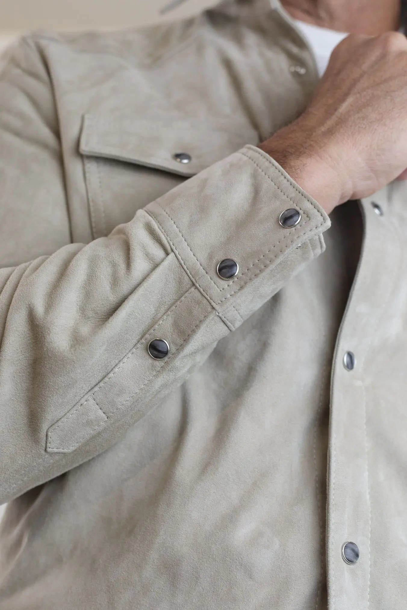 CONTRASTWAY Camicia Suede Texana Beige