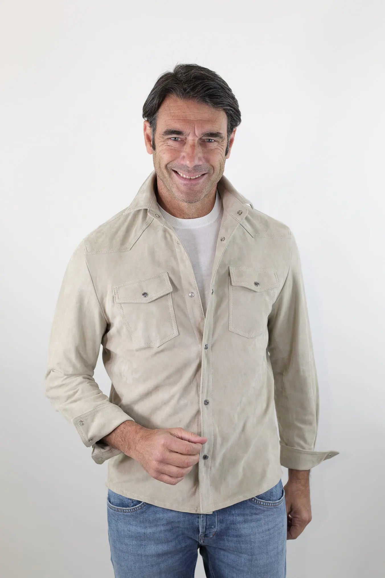 CONTRASTWAY Camicia Suede Texana Beige
