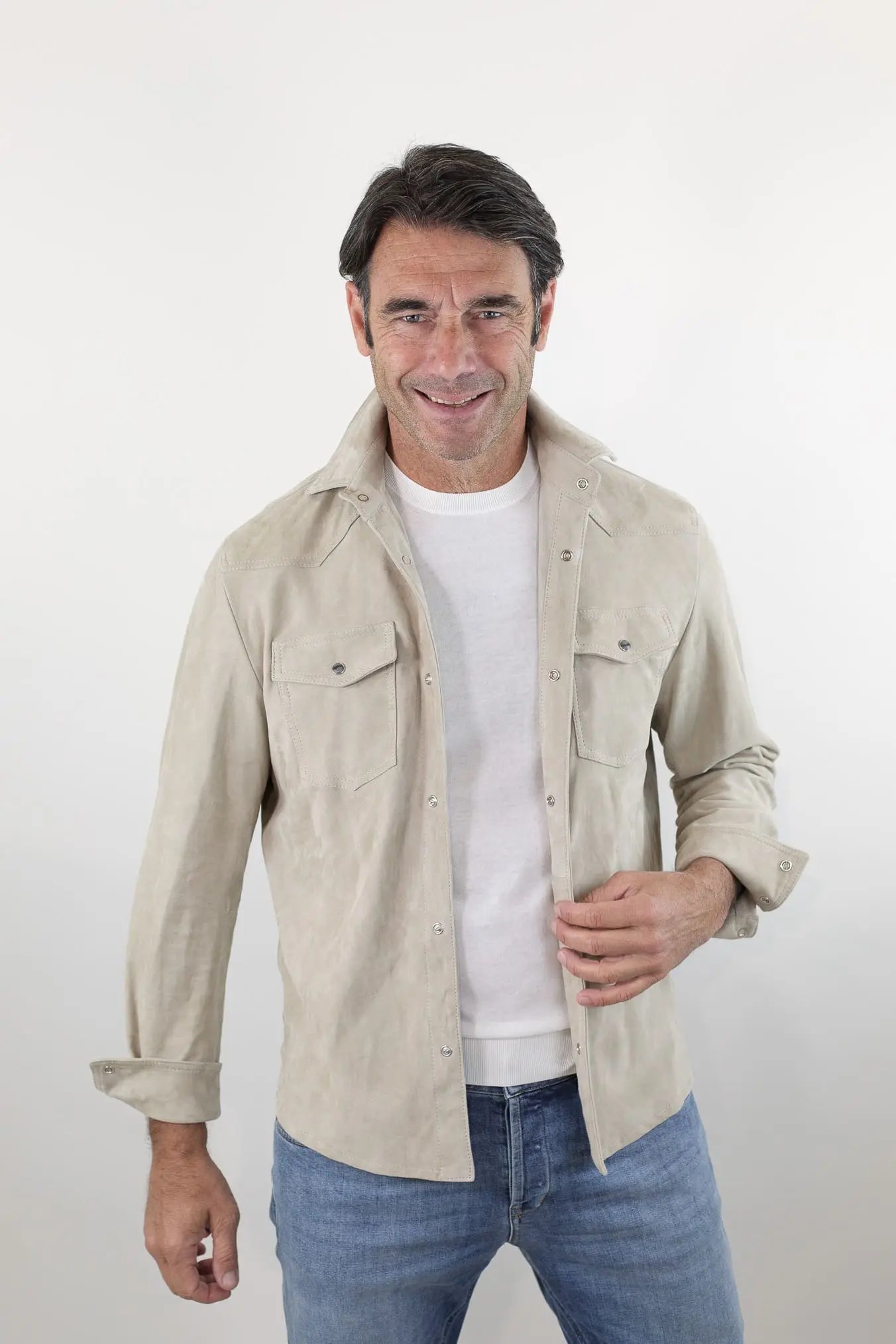 CONTRASTWAY Camicia Suede Texana Beige