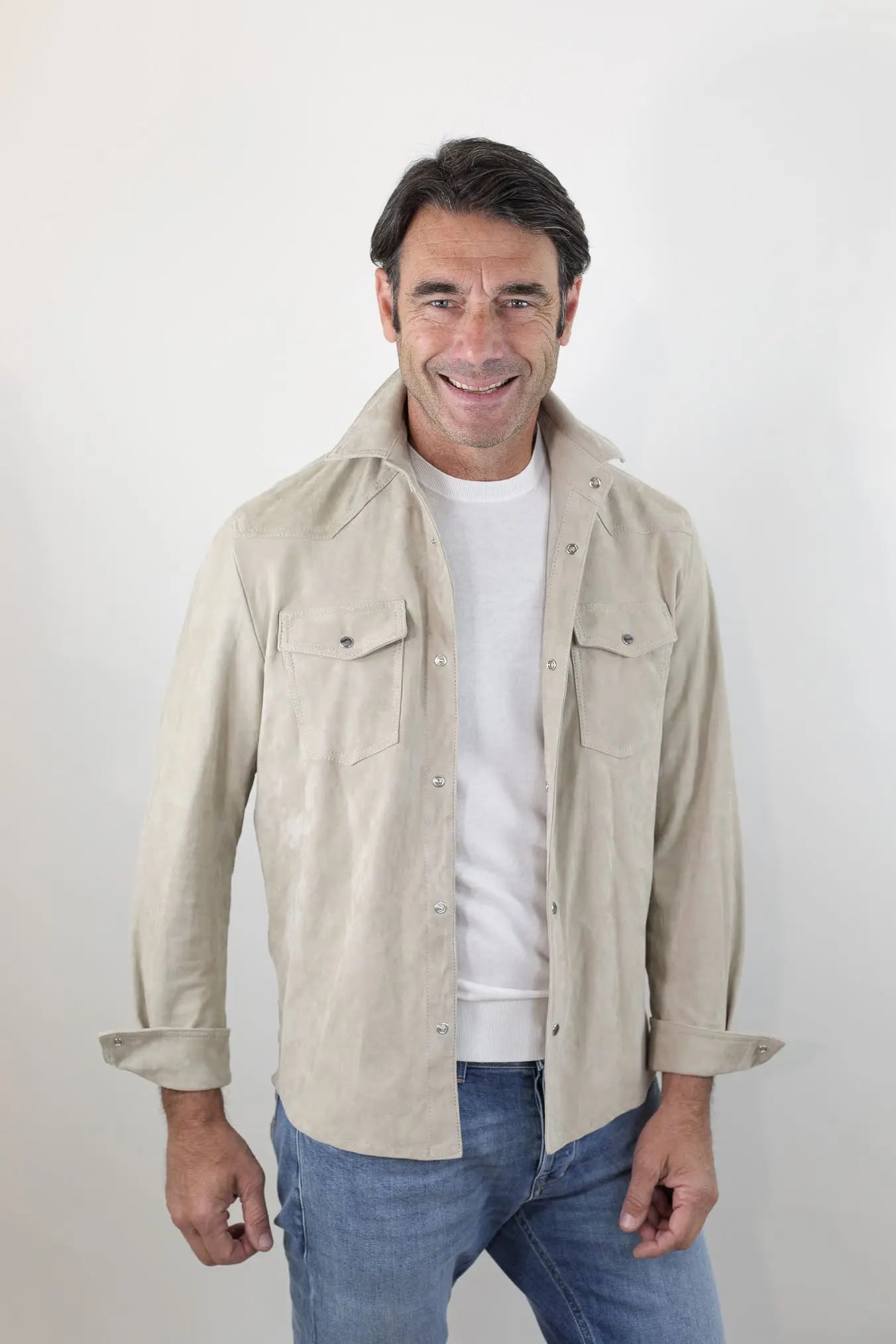 CONTRASTWAY Camicia Suede Texana Beige
