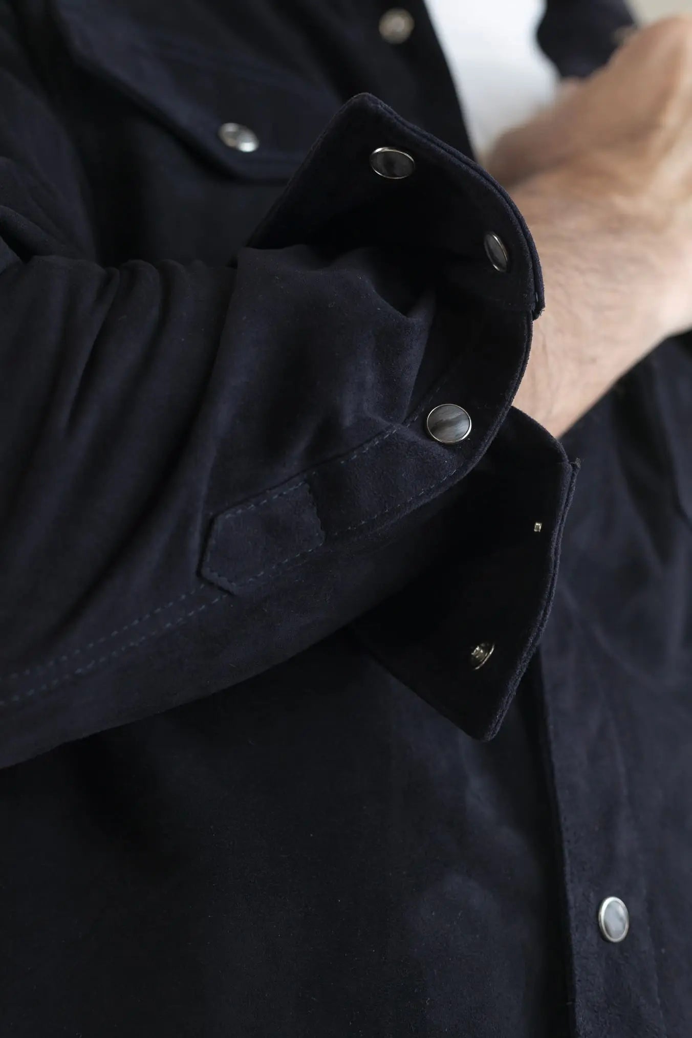 CONTRASTWAY Camicia Suede Texana Blu Scuro