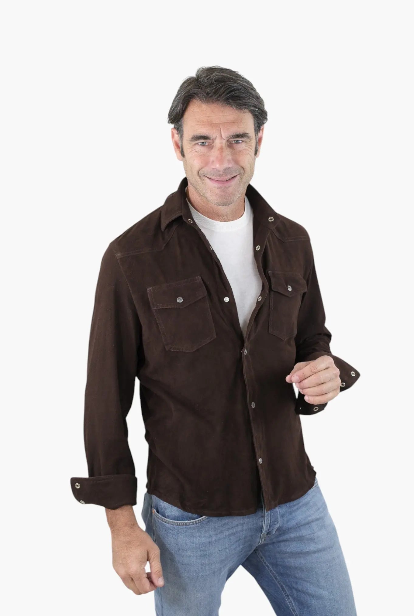 CONTRASTWAY Camicia Suede Texana Testa di Moro