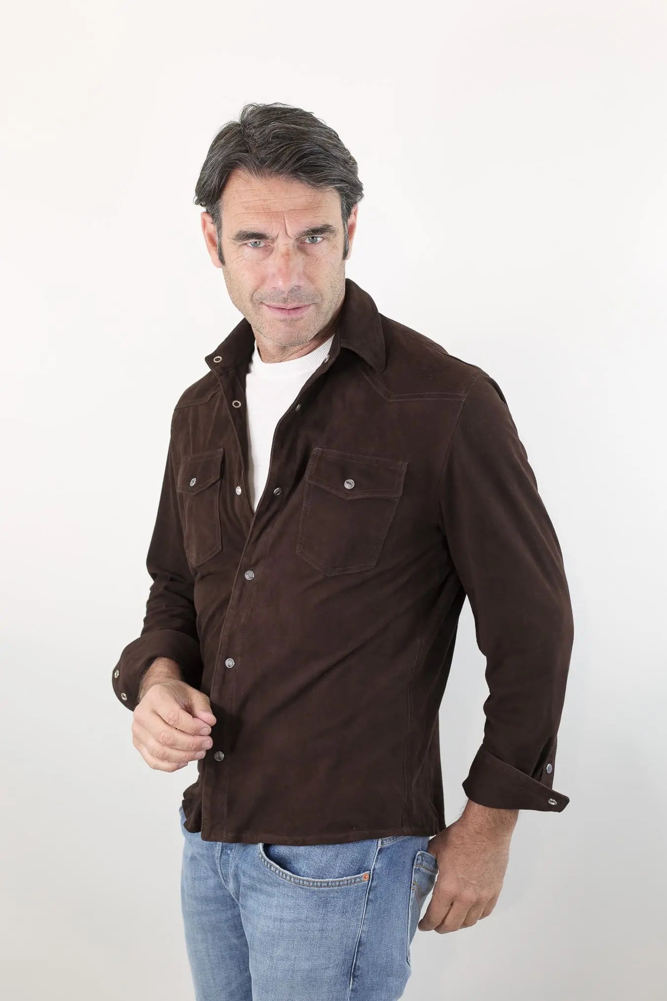CONTRASTWAY Camicia Suede Texana Testa di Moro