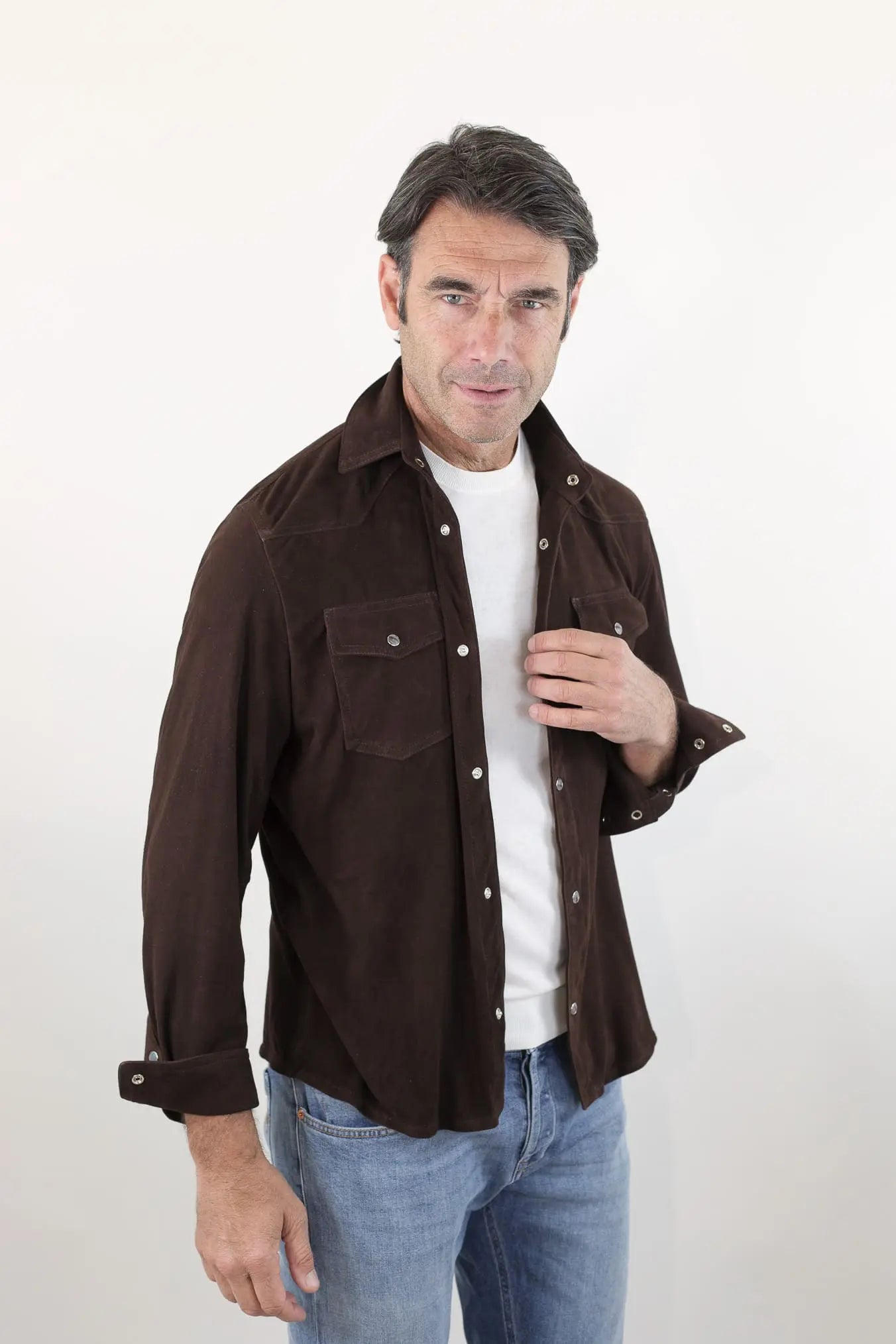 CONTRASTWAY Camicia Suede Texana Testa di Moro