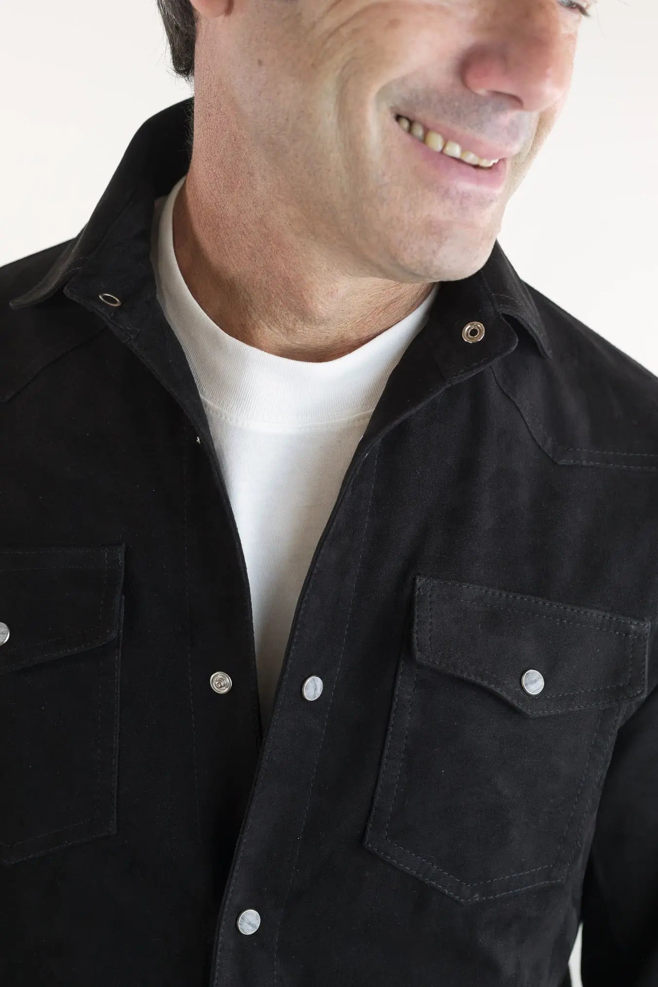 CONTRASTWAY Camicia Suede Texana Nera