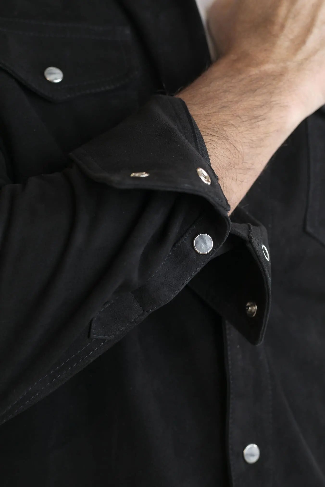 CONTRASTWAY Camicia Suede Texana Nera