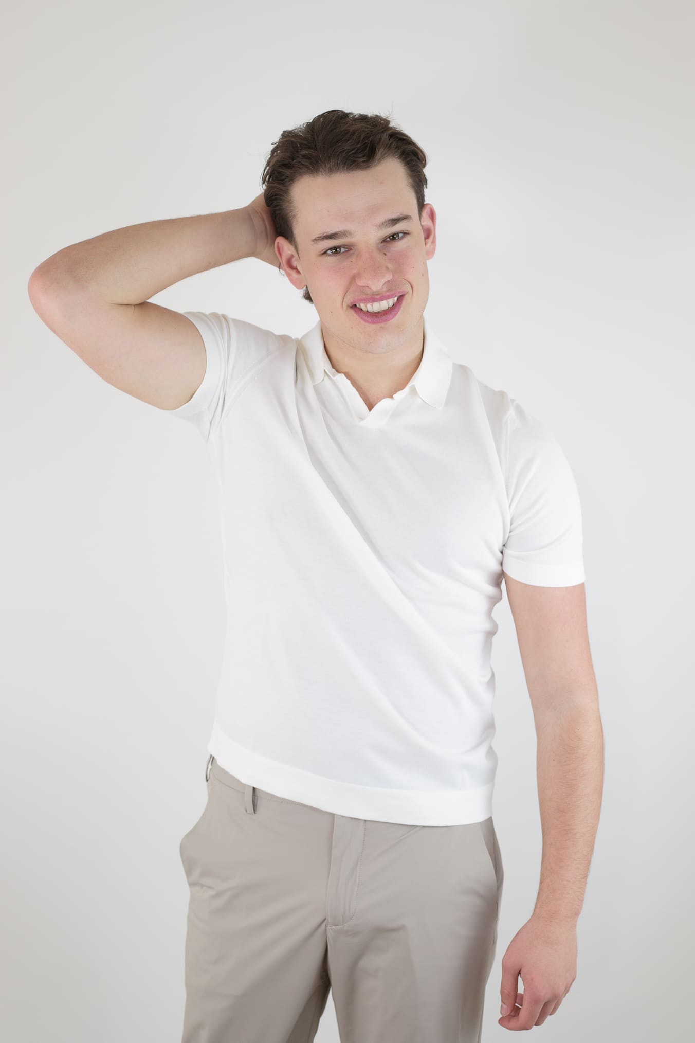 Polo Maniche Corte Cotone Frosted Latte - Guarino Store