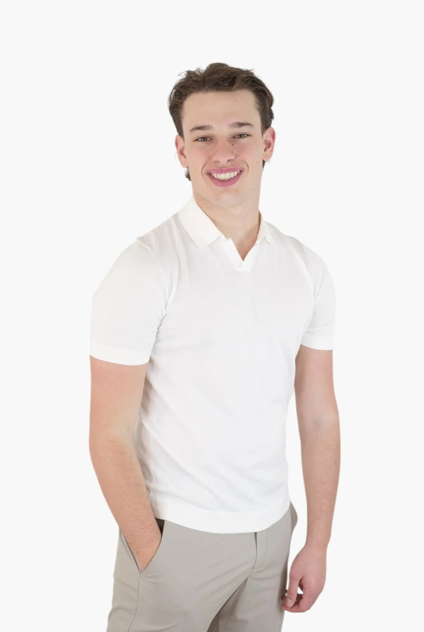 Polo Maniche Corte Cotone Frosted Latte - Guarino Store