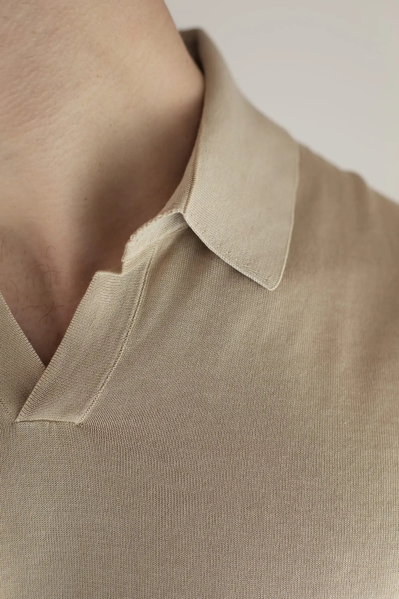 Polo Maniche Corte Cotone Frosted Beige - Guarino Store