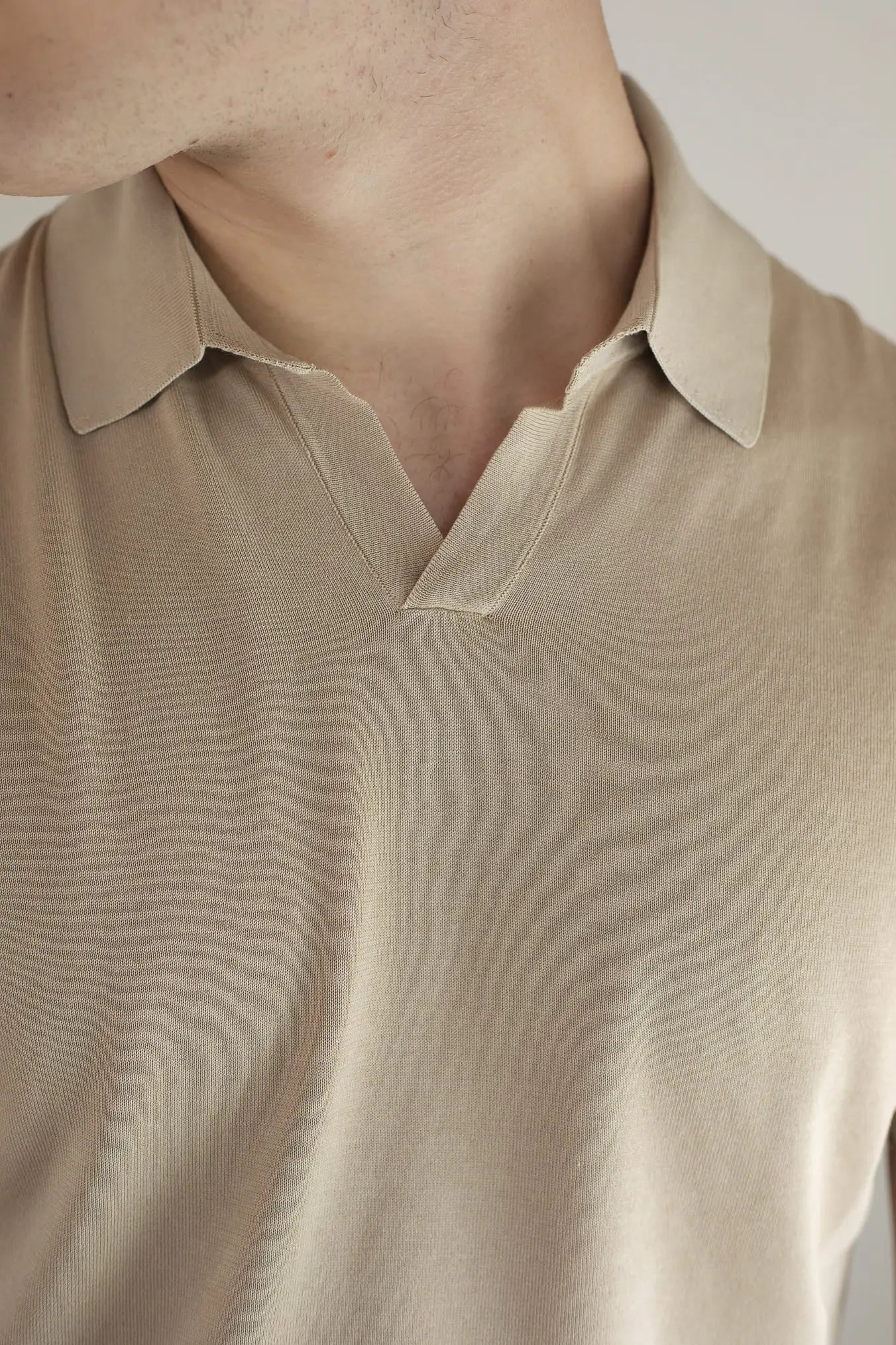 Polo Maniche Corte Cotone Frosted Beige - Guarino Store