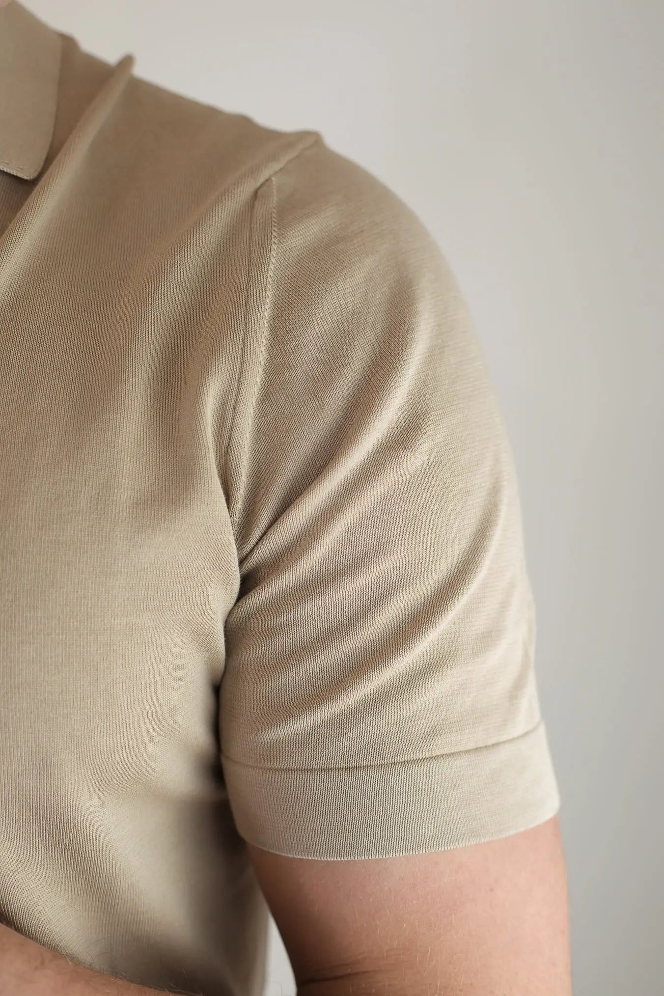 Polo Maniche Corte Cotone Frosted Beige - Guarino Store