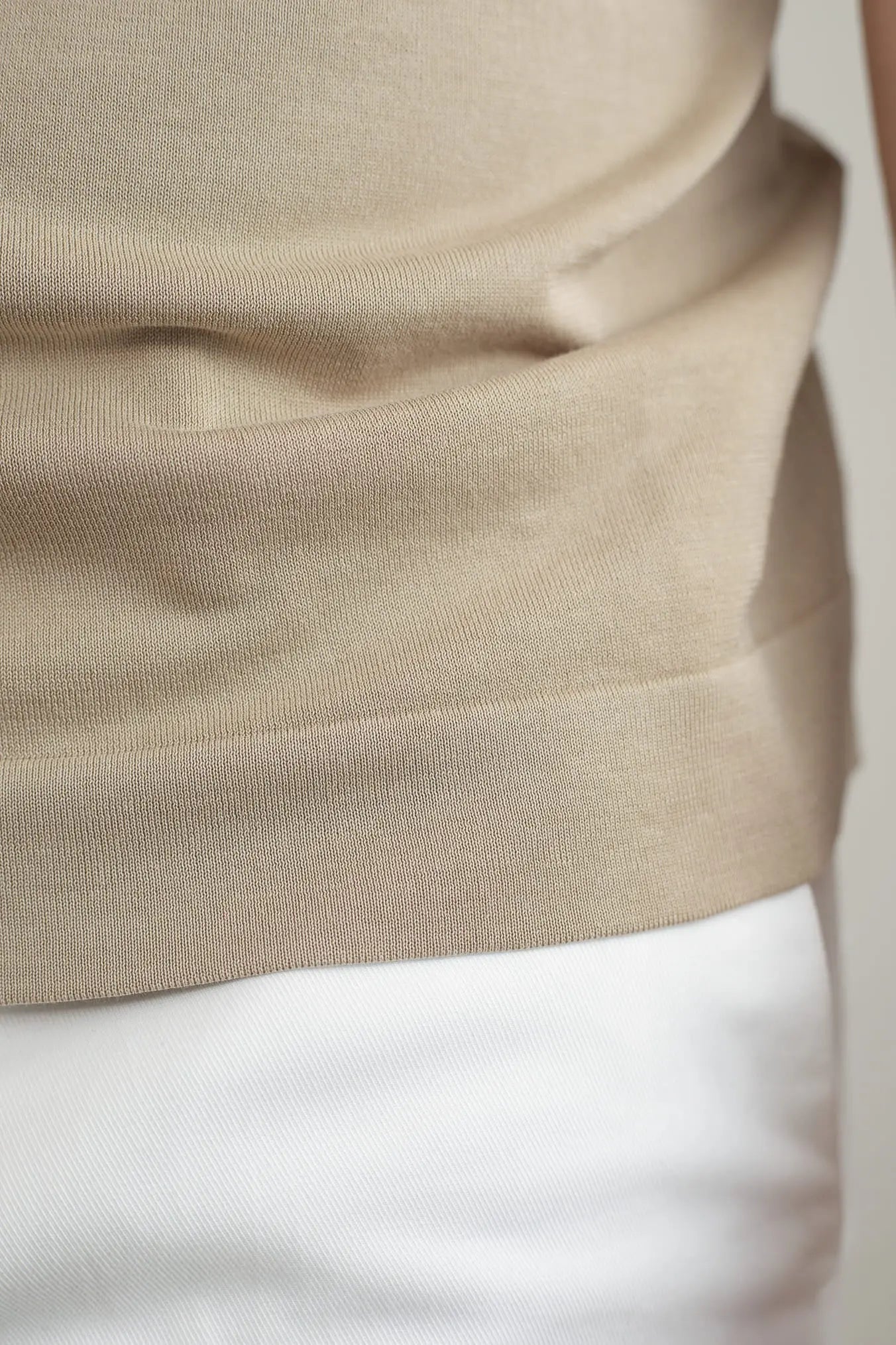 Polo Maniche Corte Cotone Frosted Beige - Guarino Store