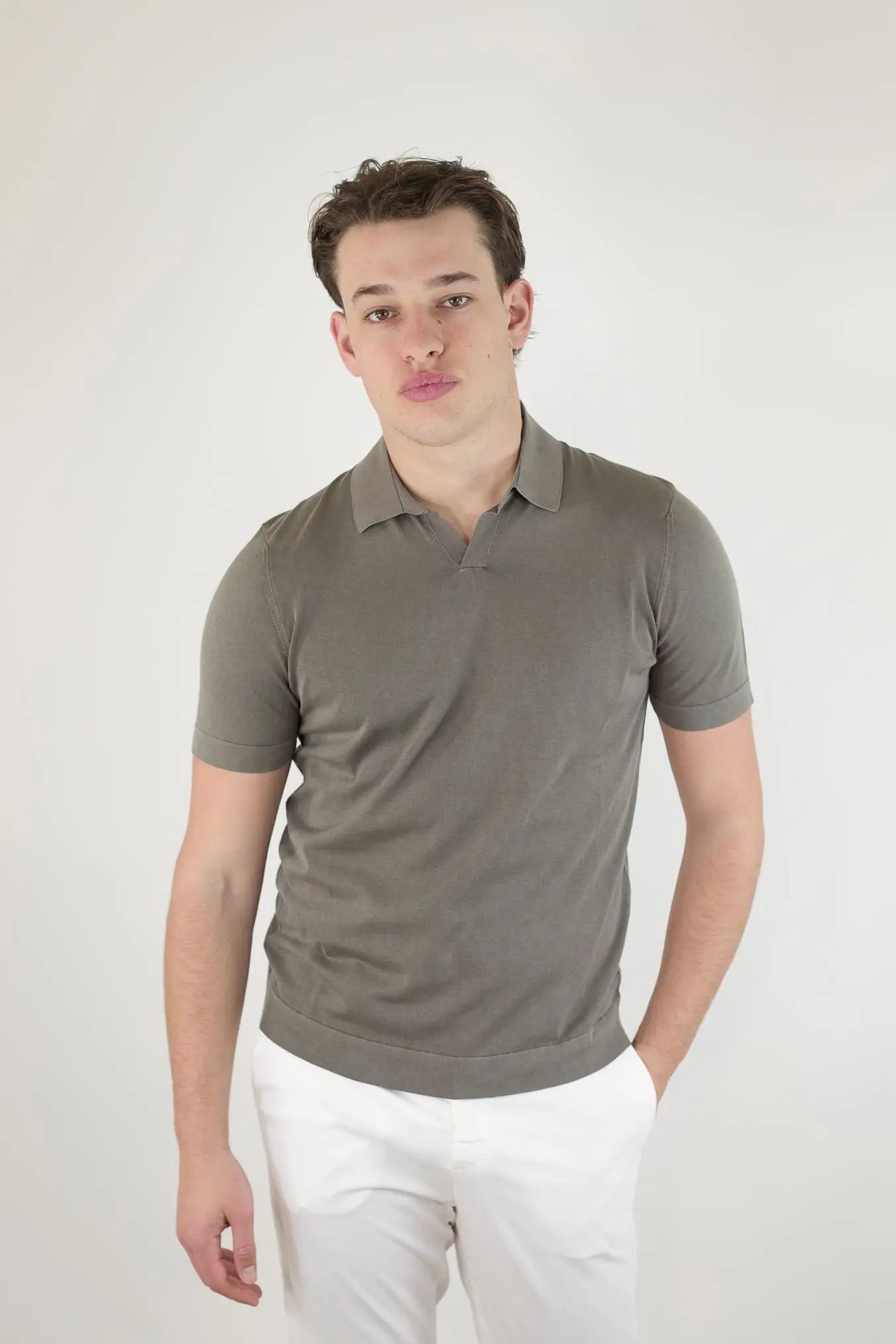 Polo Maniche Corte Cotone Frosted Terra - Guarino Store