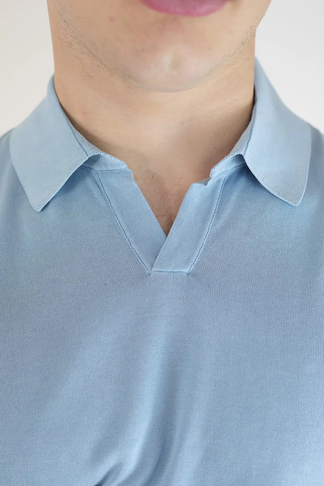 Polo Maniche Corte Cotone Frosted Azzurro - Guarino Store