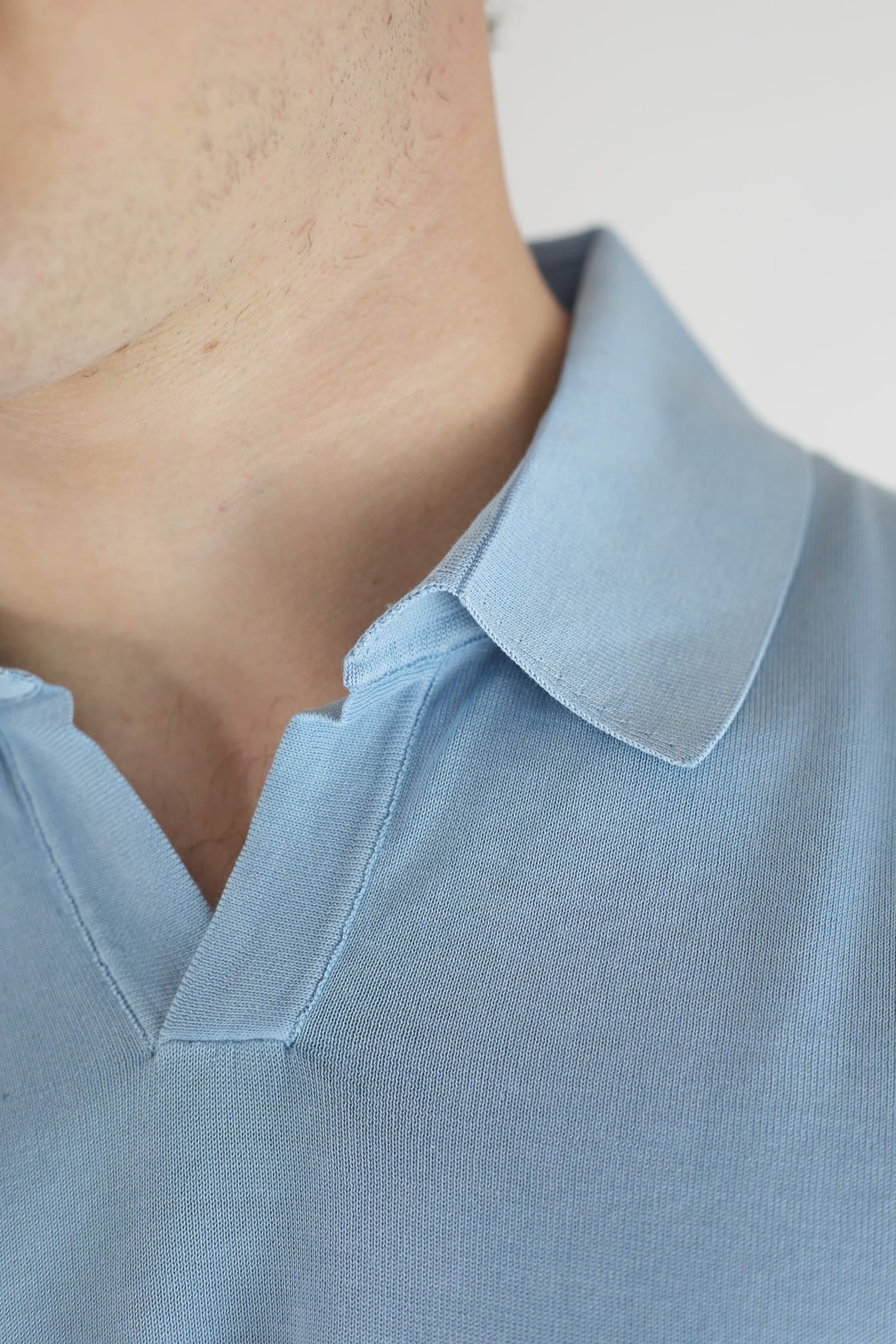 Polo Maniche Corte Cotone Frosted Azzurro - Guarino Store