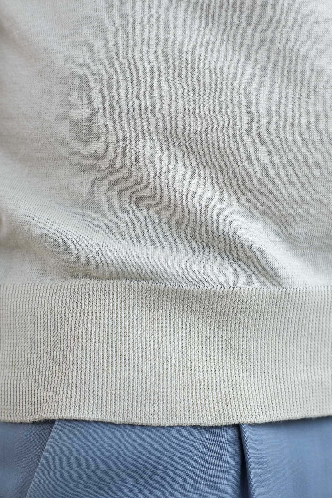 DRUMOHR Girocollo Maniche Corte Cotone Lino Avorio