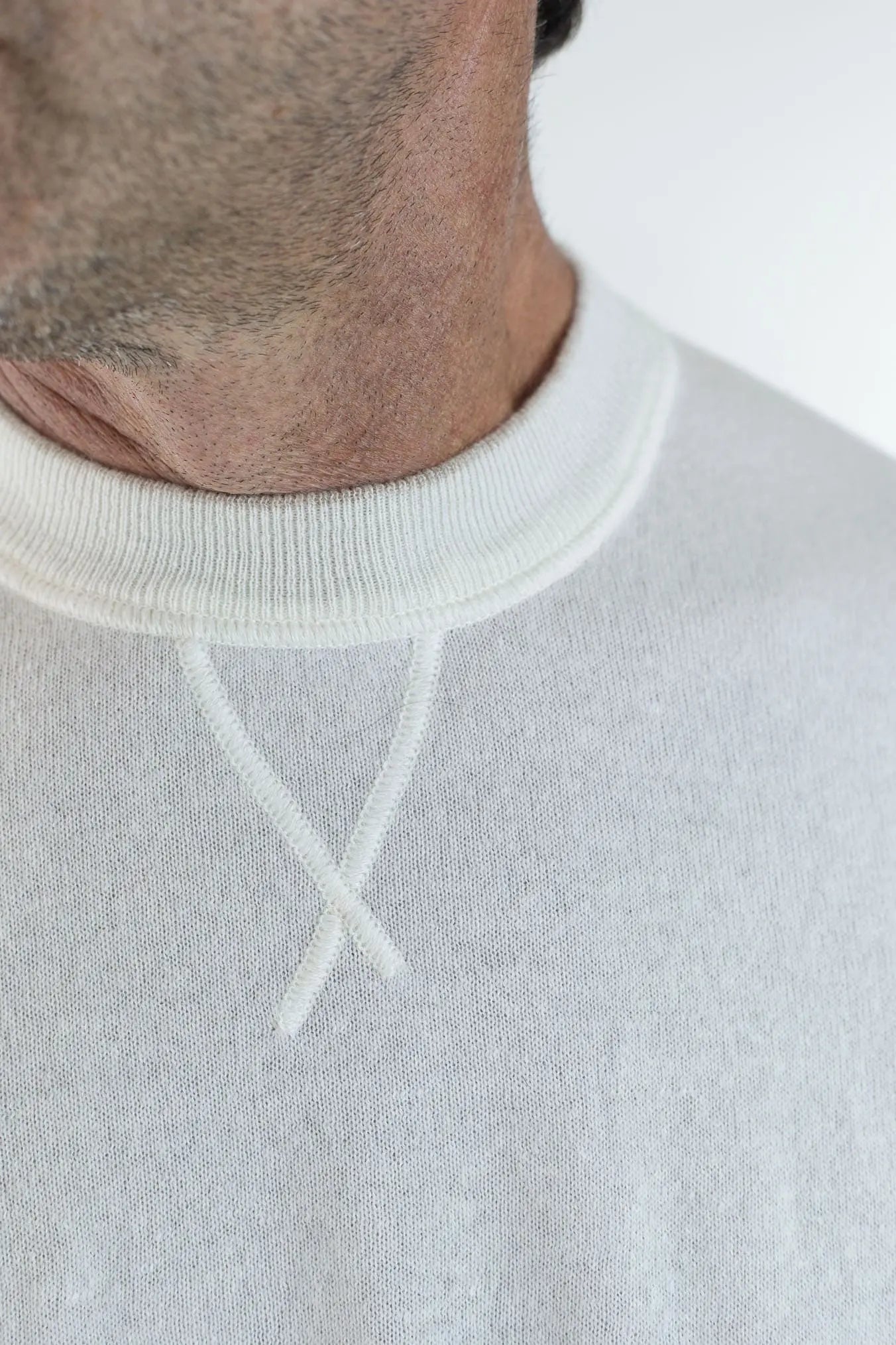 Girocollo David Cashmere e Lino Bicolore - Guarino Store