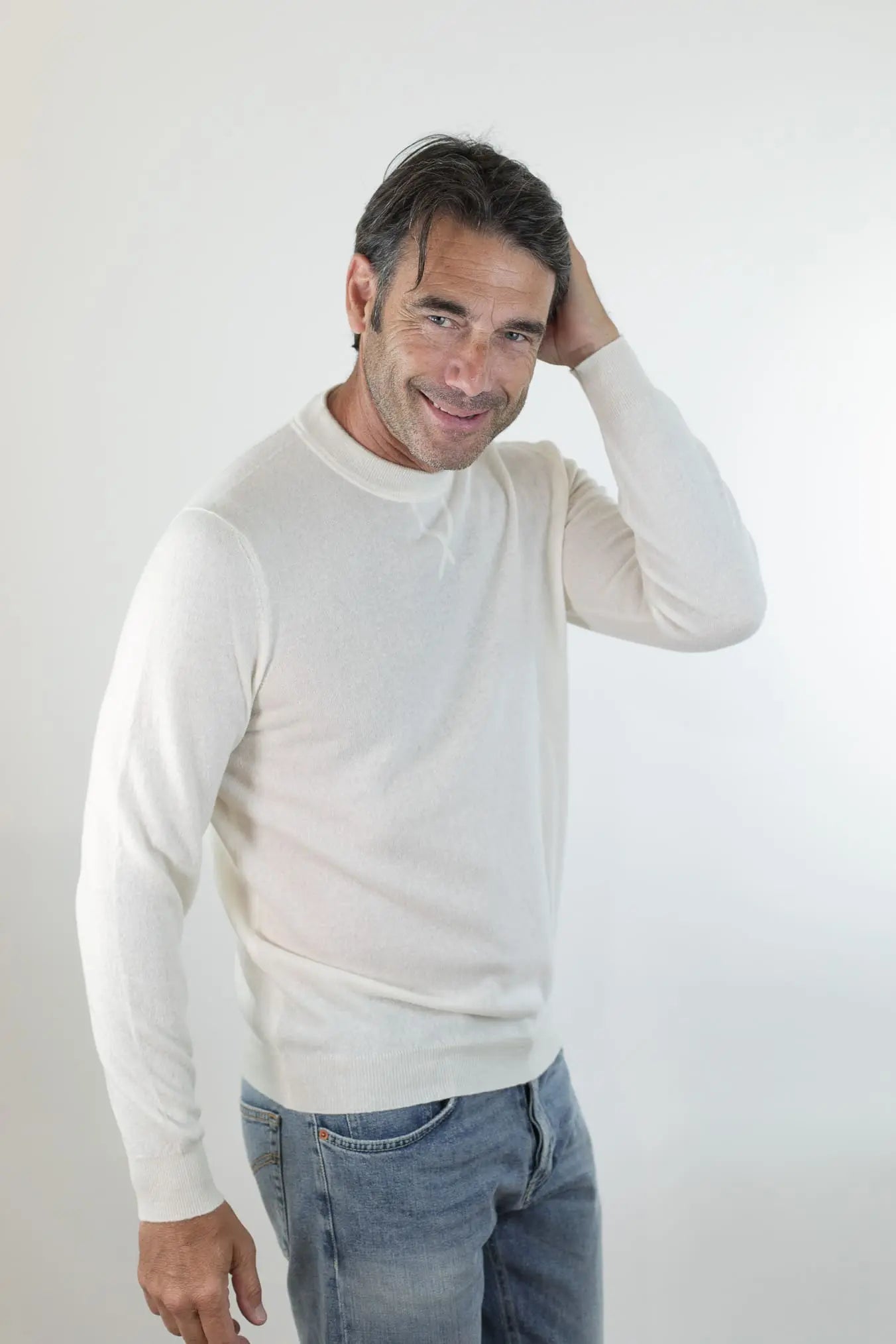 Girocollo David Cashmere e Lino Bicolore - Guarino Store