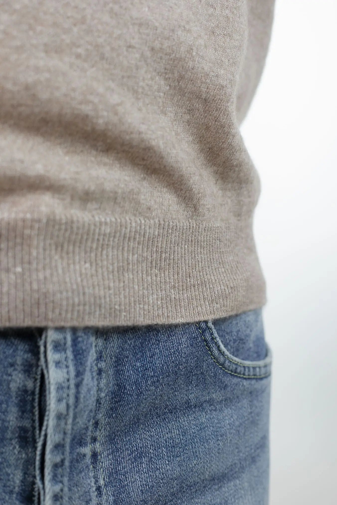 Girocollo David Cashmere e Lino Bicolore - Guarino Store