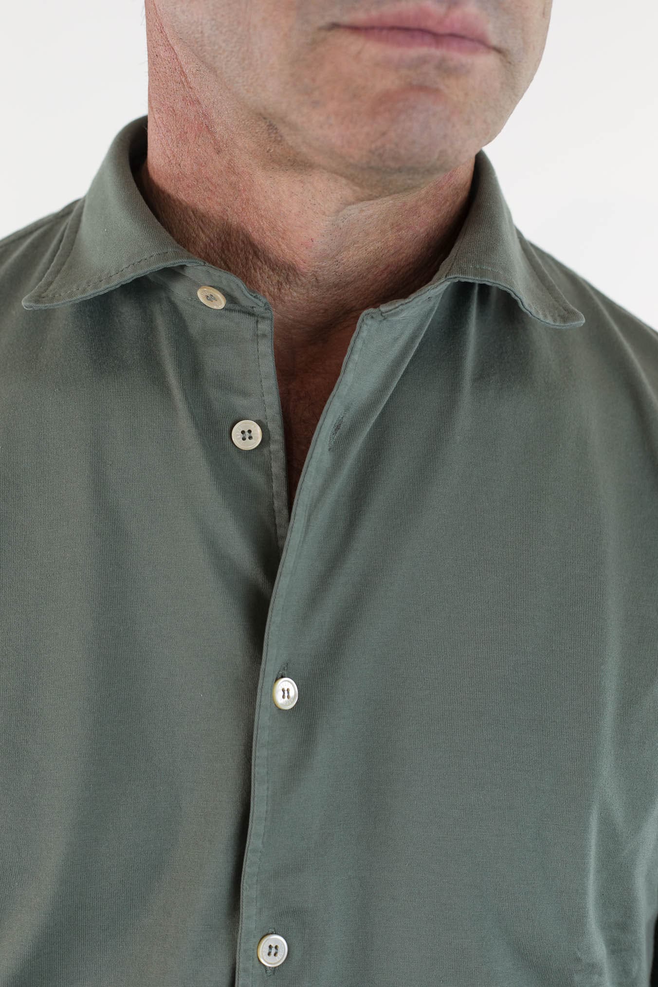 FEDELI Camicia mod. Jason Jersey Cotone Verde