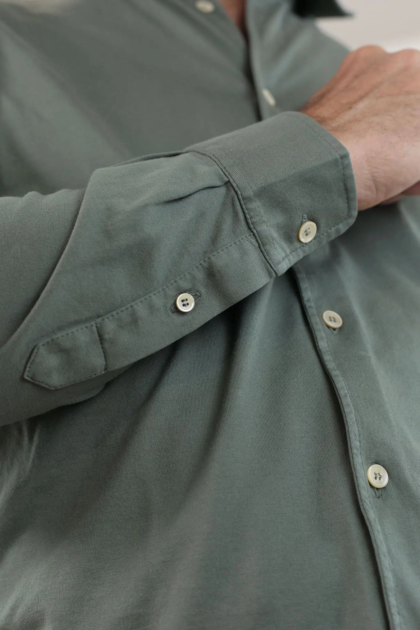 FEDELI Camicia mod. Jason Jersey Cotone Verde