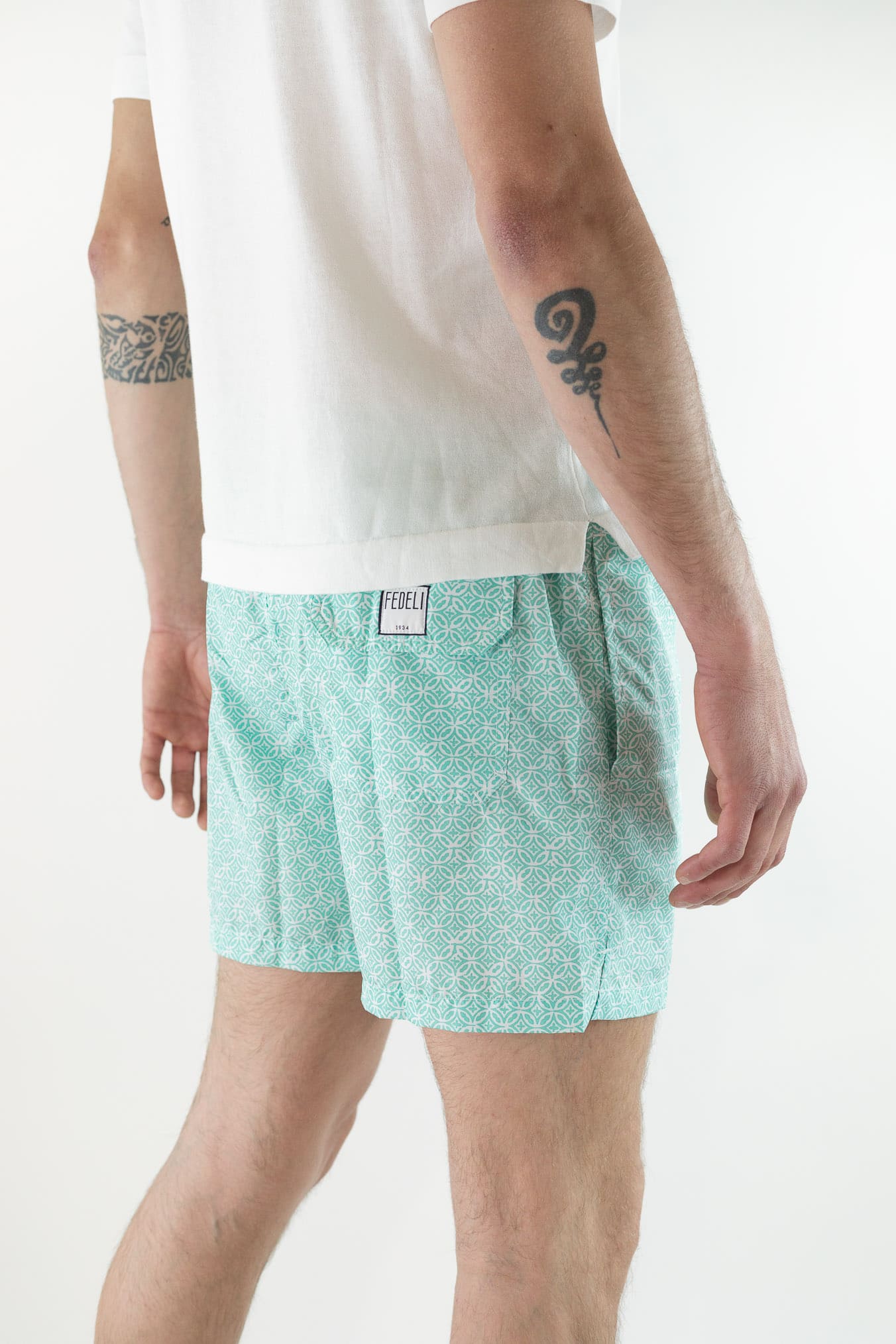 FEDELI Costume da Bagno Madeira Fantasia Verde