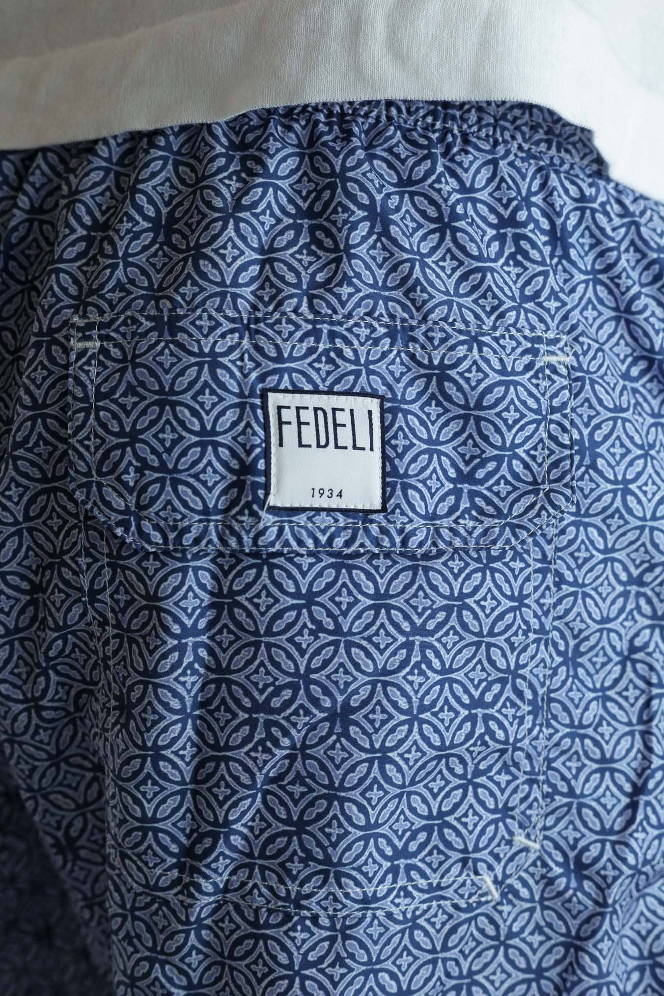 FEDELI Costume da Bagno Madeira Fantasia Blu