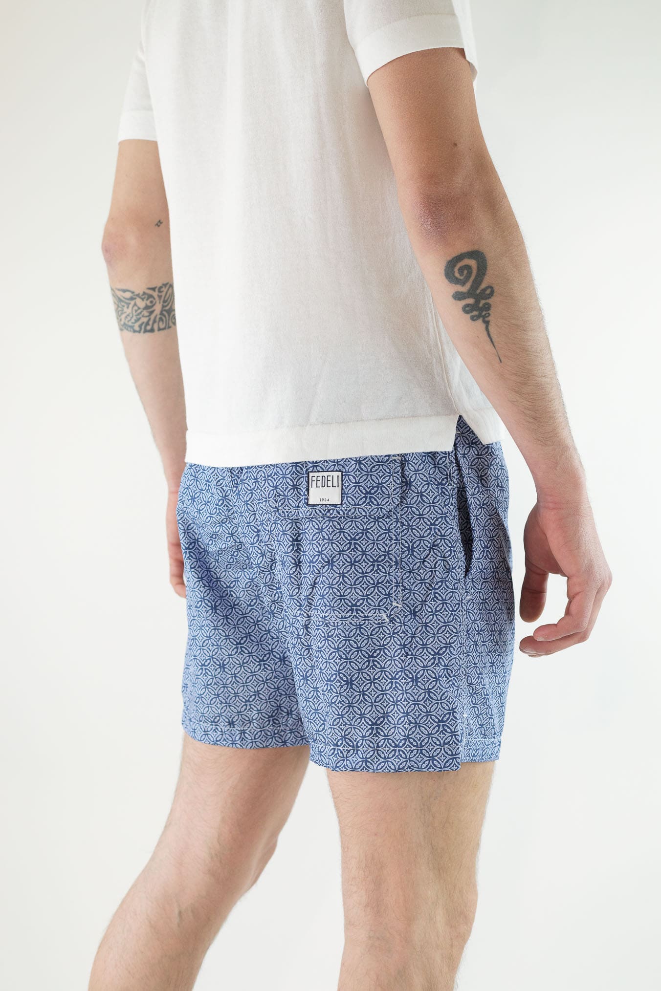 FEDELI Costume da Bagno Madeira Fantasia Blu