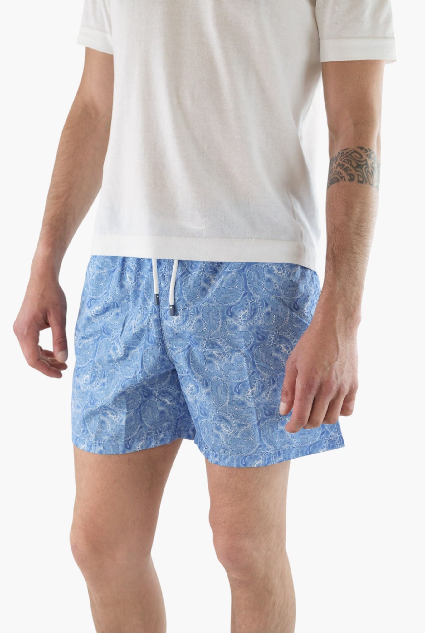 FEDELI Costume da Bagno Madeira Azzurro Fantasia